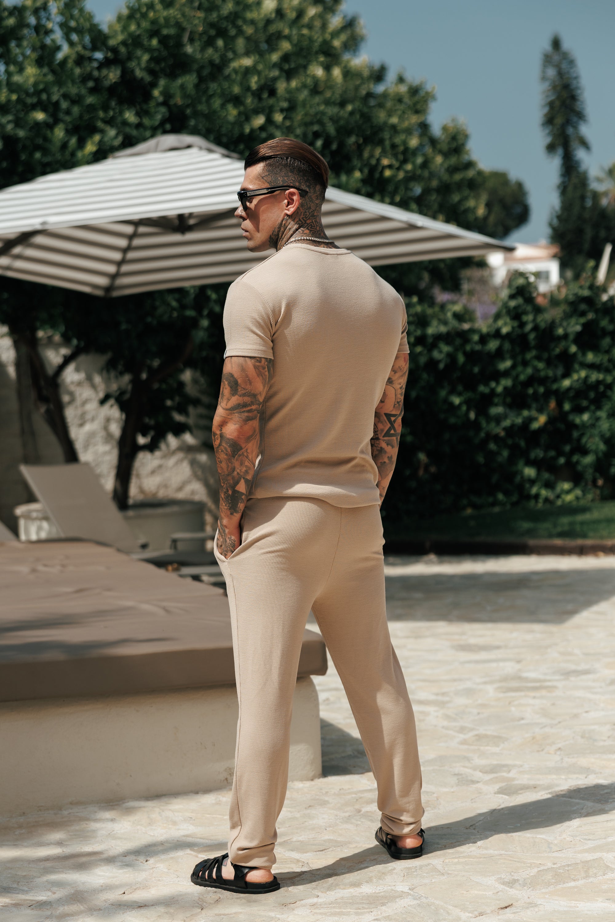Jersey-Kordel-T-Shirt Beige – FSR097 (VORBESTELLUNG 16. SEPTEMBER)