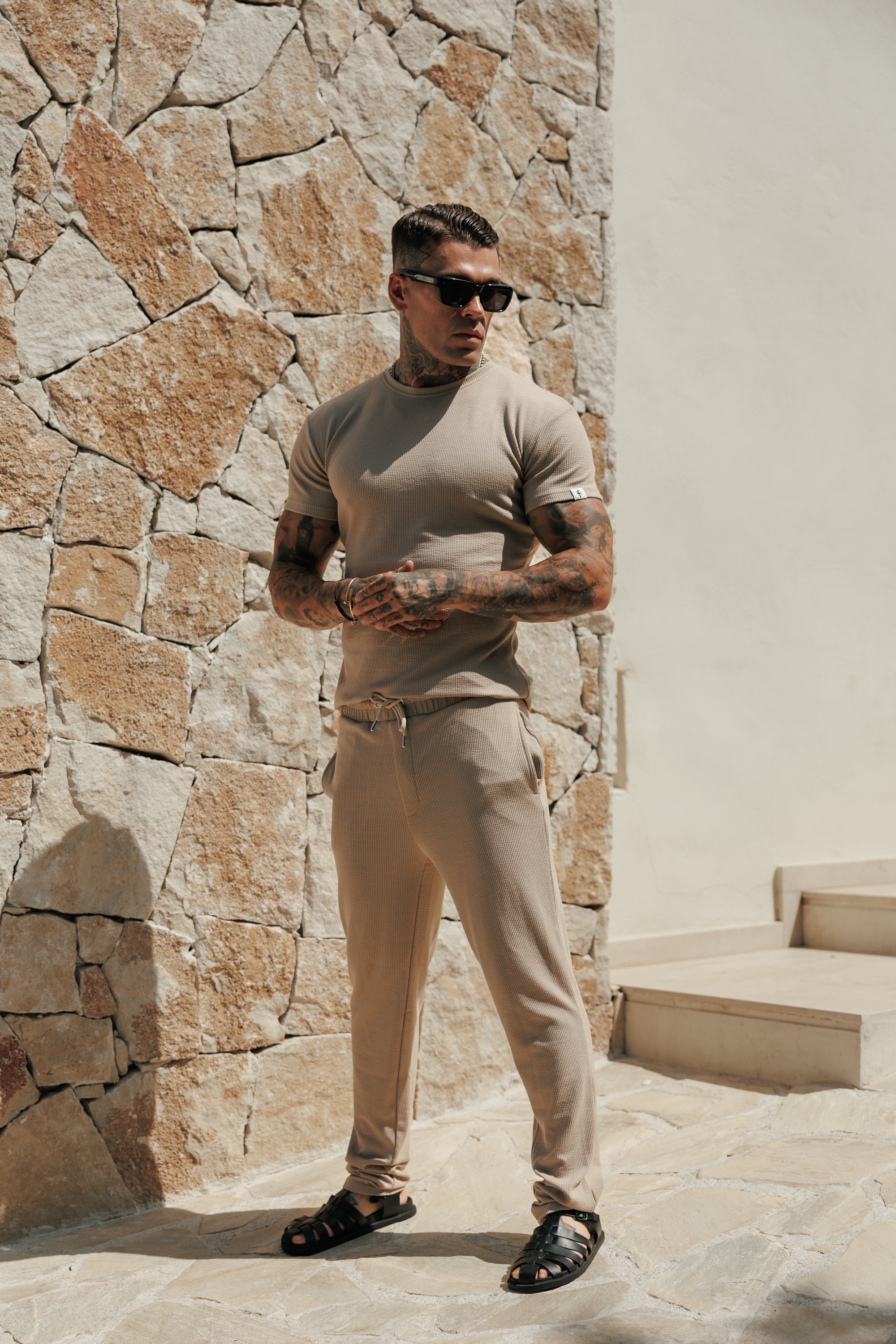 Jersey-Kordel-T-Shirt Beige – FSR097 (VORBESTELLUNG 16. SEPTEMBER)