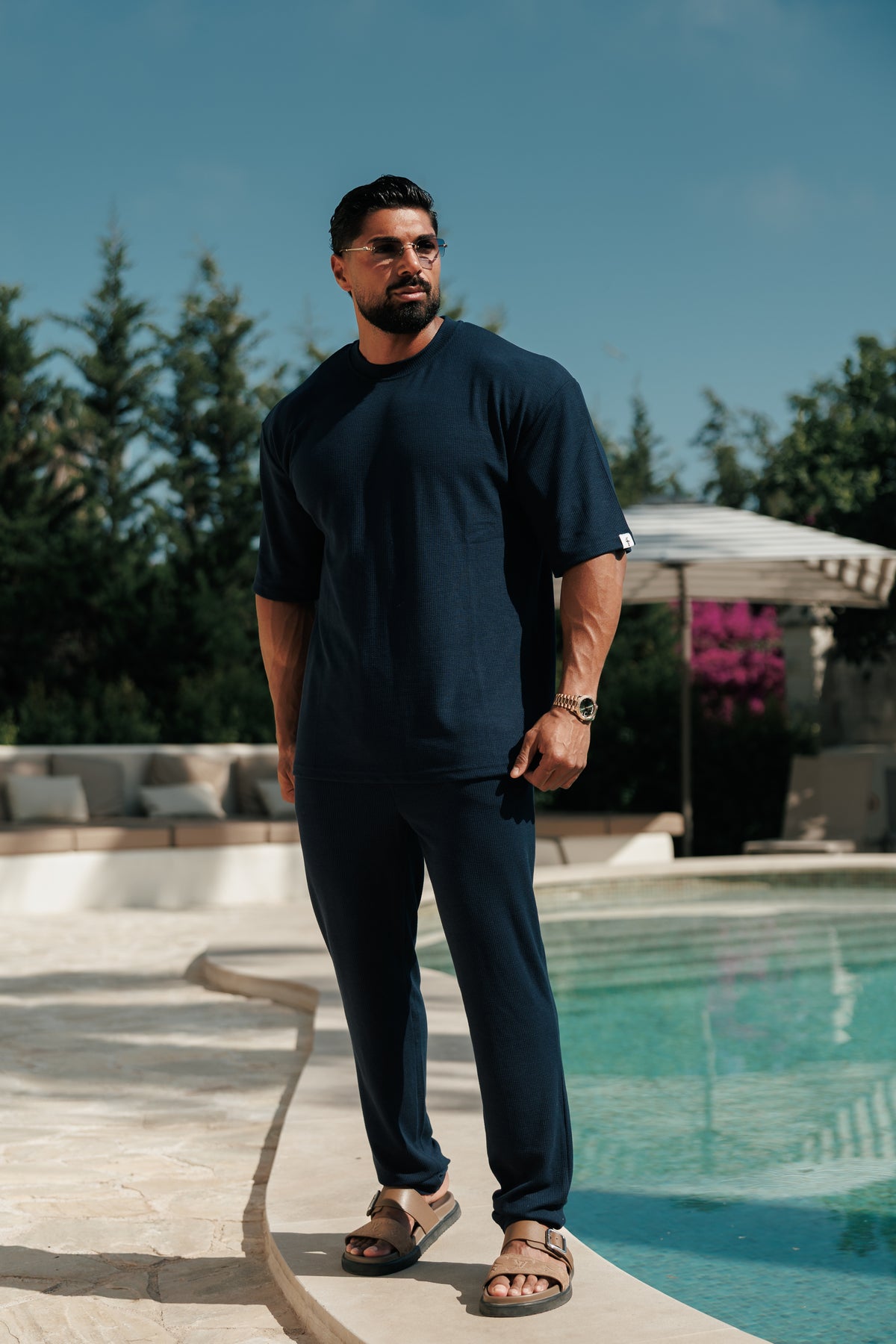Jersey Cord Navy Oversized T-Shirt - FSR103 (PRE ORDER 17TH OCTOBER)