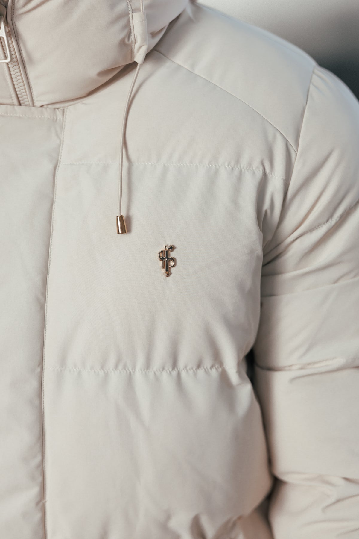 Light Beige Padded Coat with Hood - FSN239 (PRE ORDER 24TH OCTOBER)