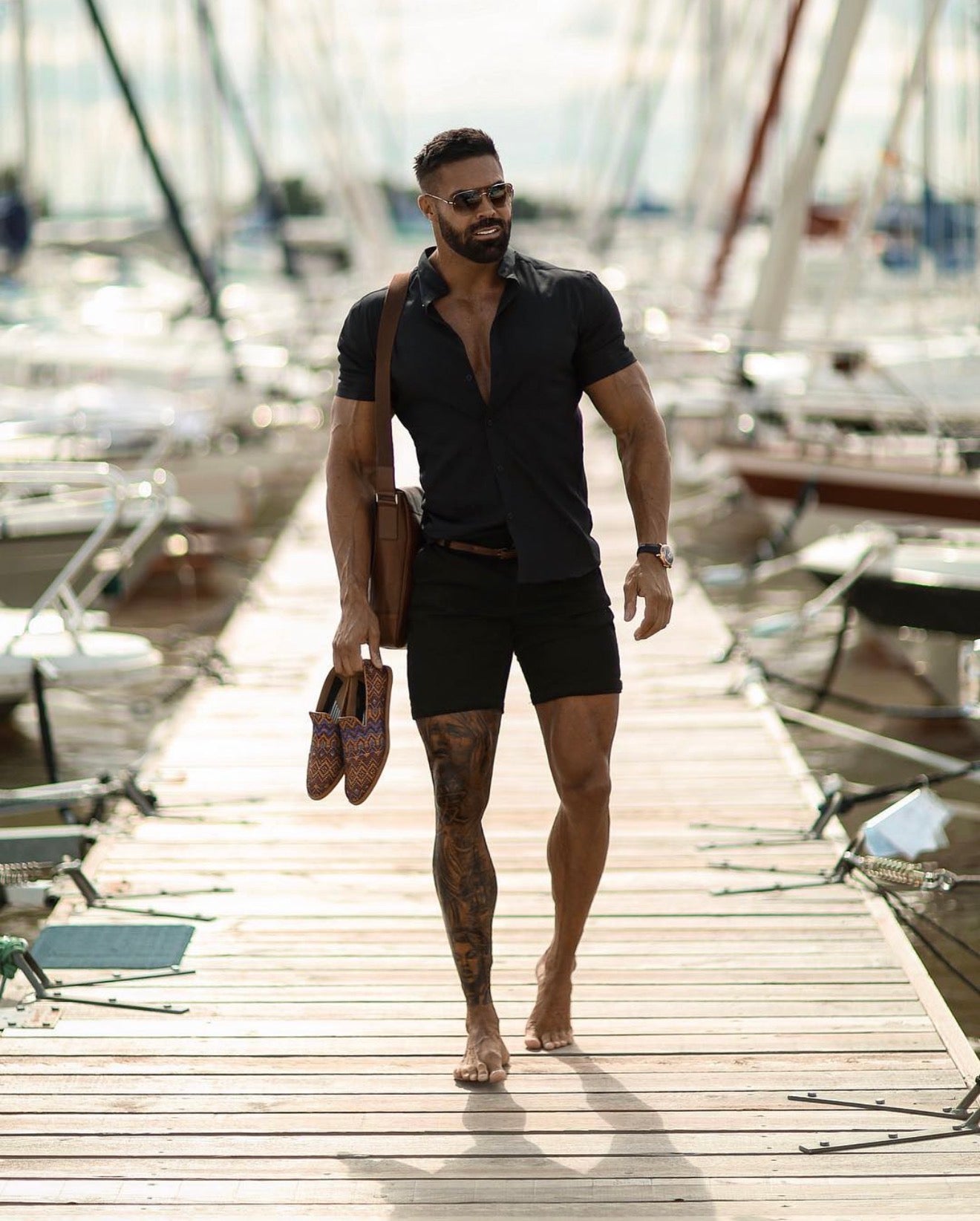 Slim Fit Black Chino Shorts - FSH266