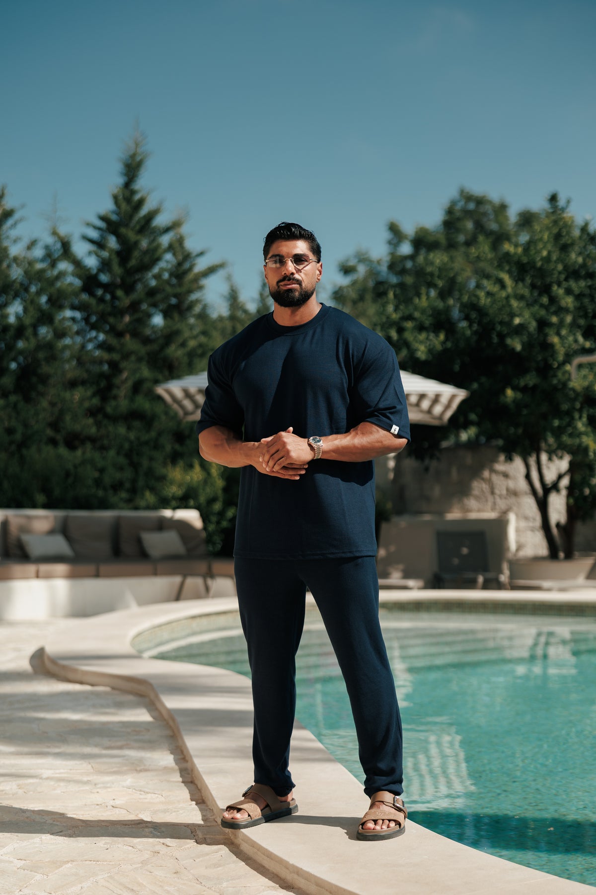 Jersey Cord Navy Oversized T-Shirt - FSR103 (PRE ORDER 17TH OCTOBER)