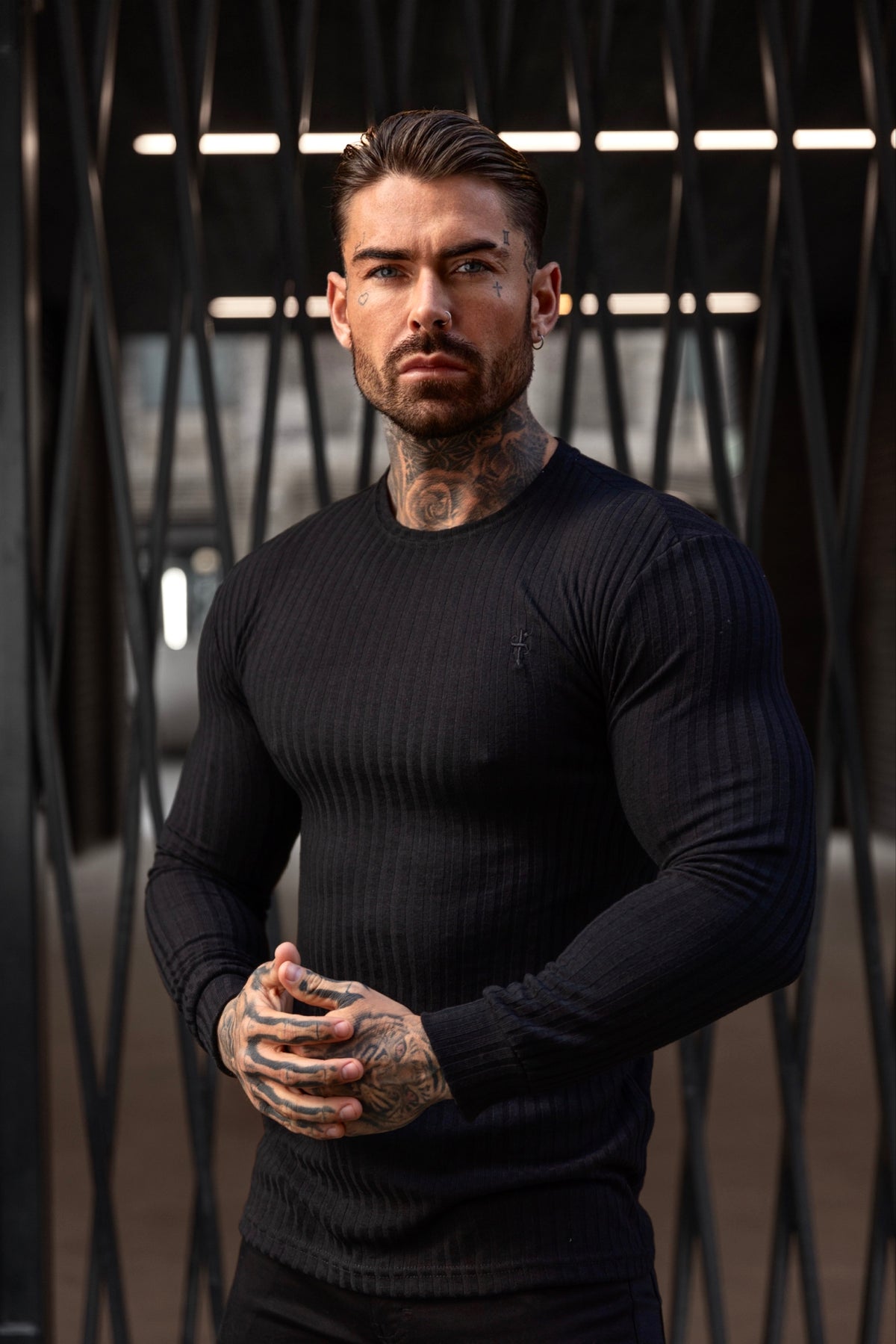 Classic Black Ribbed Knit Jumper With Tonal Embroidery - FSH940 (PRE ORDER 30TH OCTOBER)