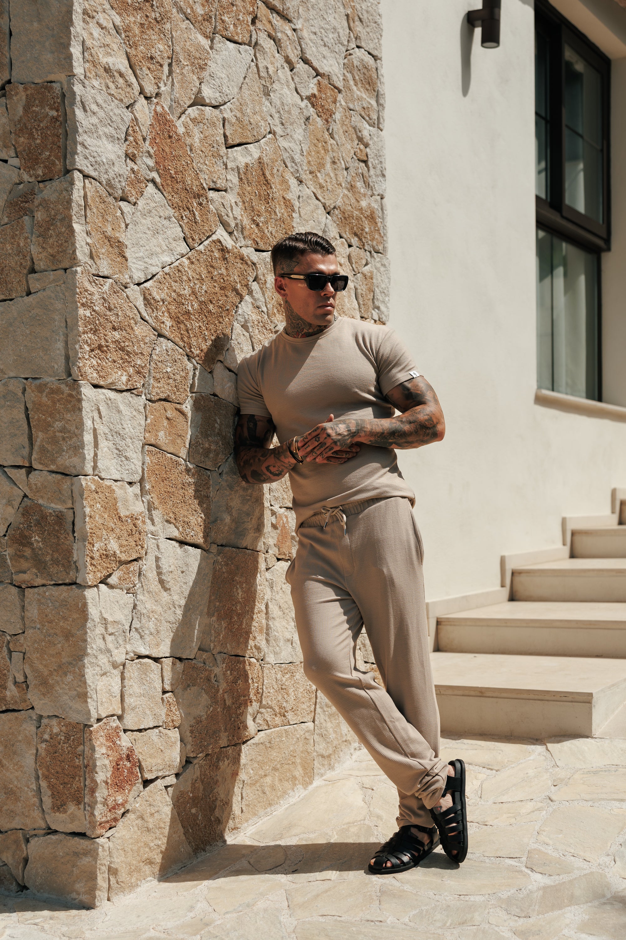 Jersey-Kordel-T-Shirt Beige – FSR097 (VORBESTELLUNG 16. SEPTEMBER)