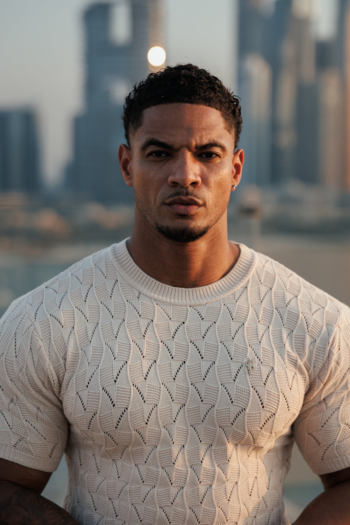Atlantic Wave Weave Knit Short Sleeve Sleeve T-Shirt - FSJ173