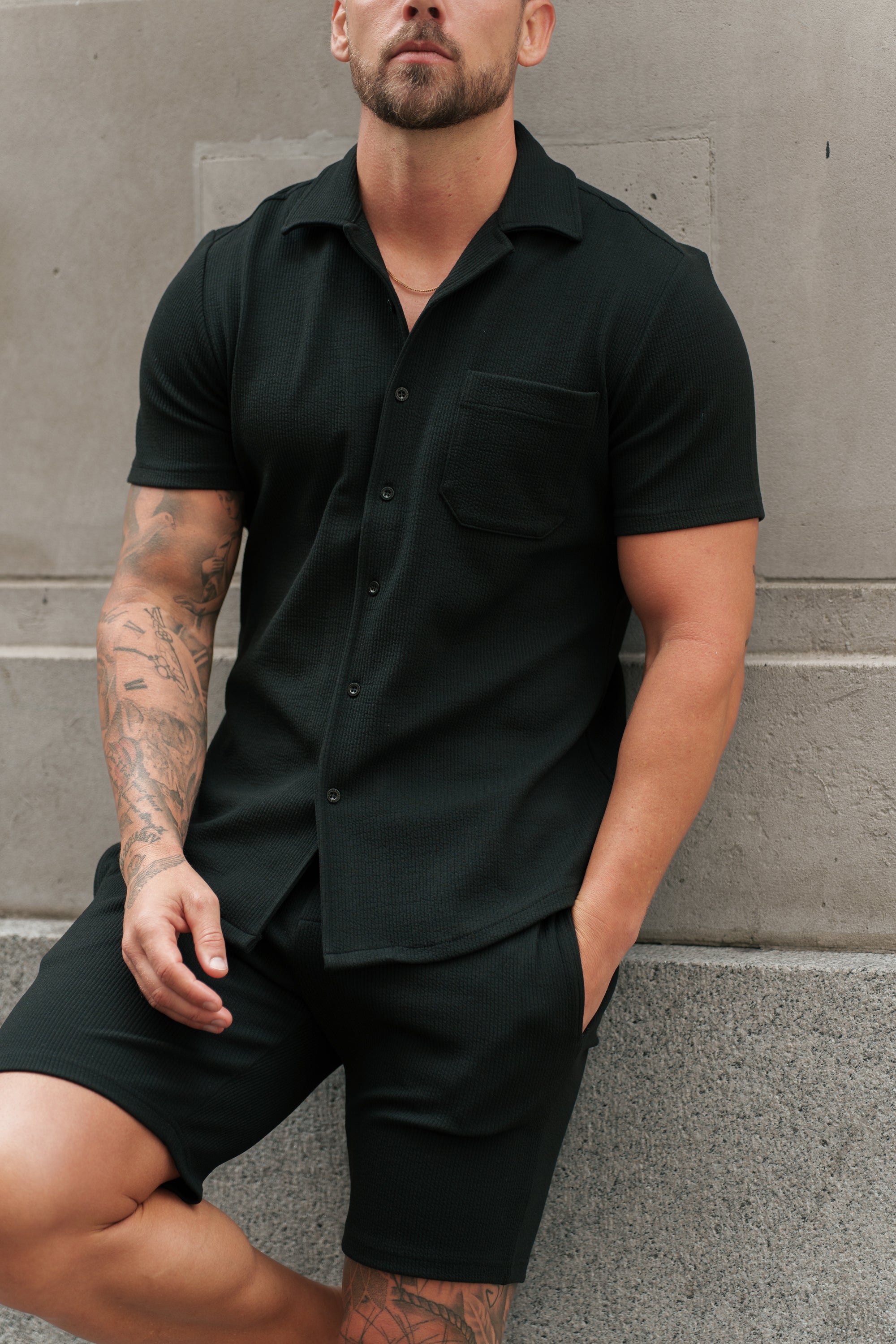 Jersey-Cord-Shorts Schwarz - FSR012 (VORBESTELLUNG 15. JUNI)