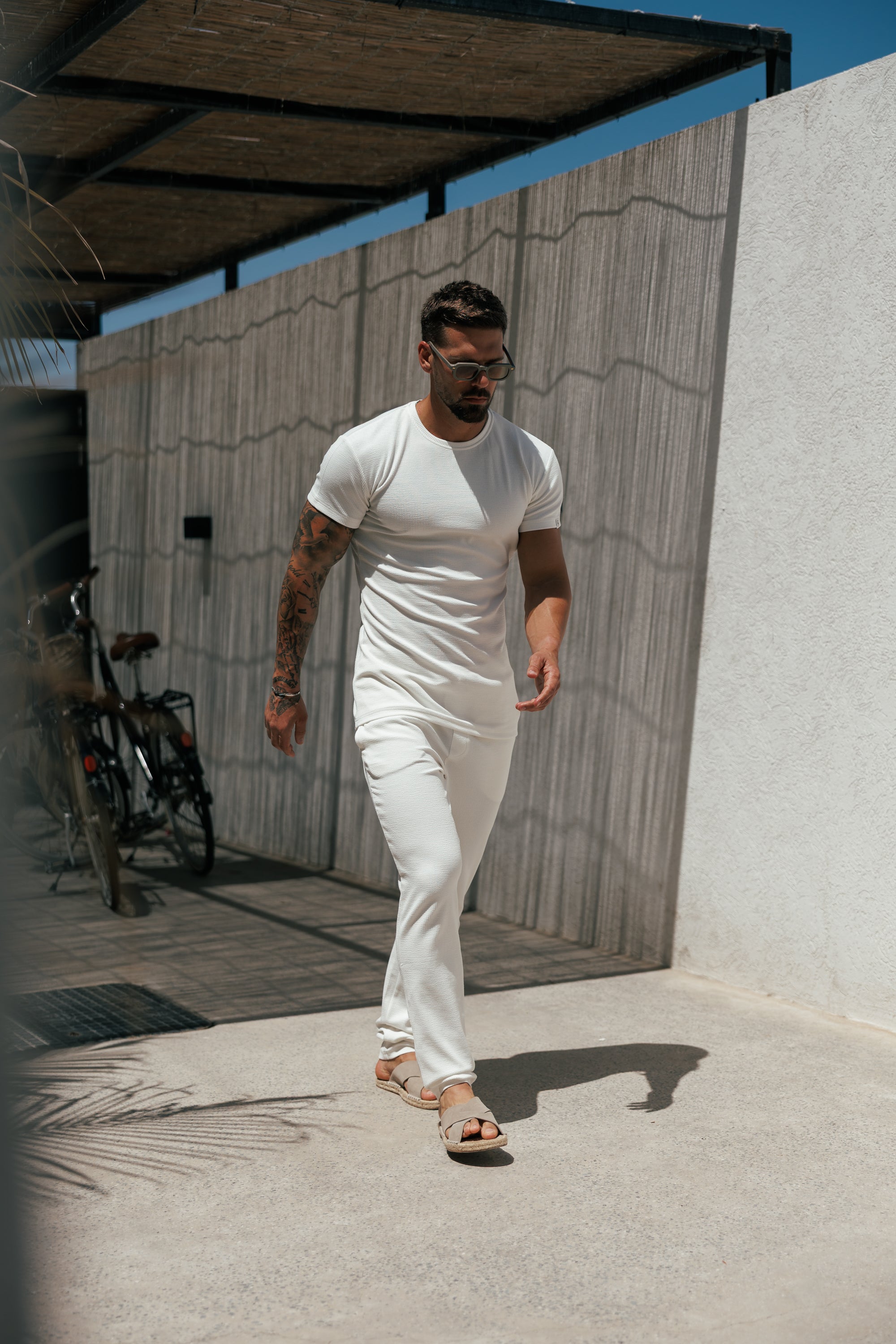 Jersey-Kordelzug-T-Shirt in Weiß – FSR093 (VORBESTELLUNG 12. JUNI)