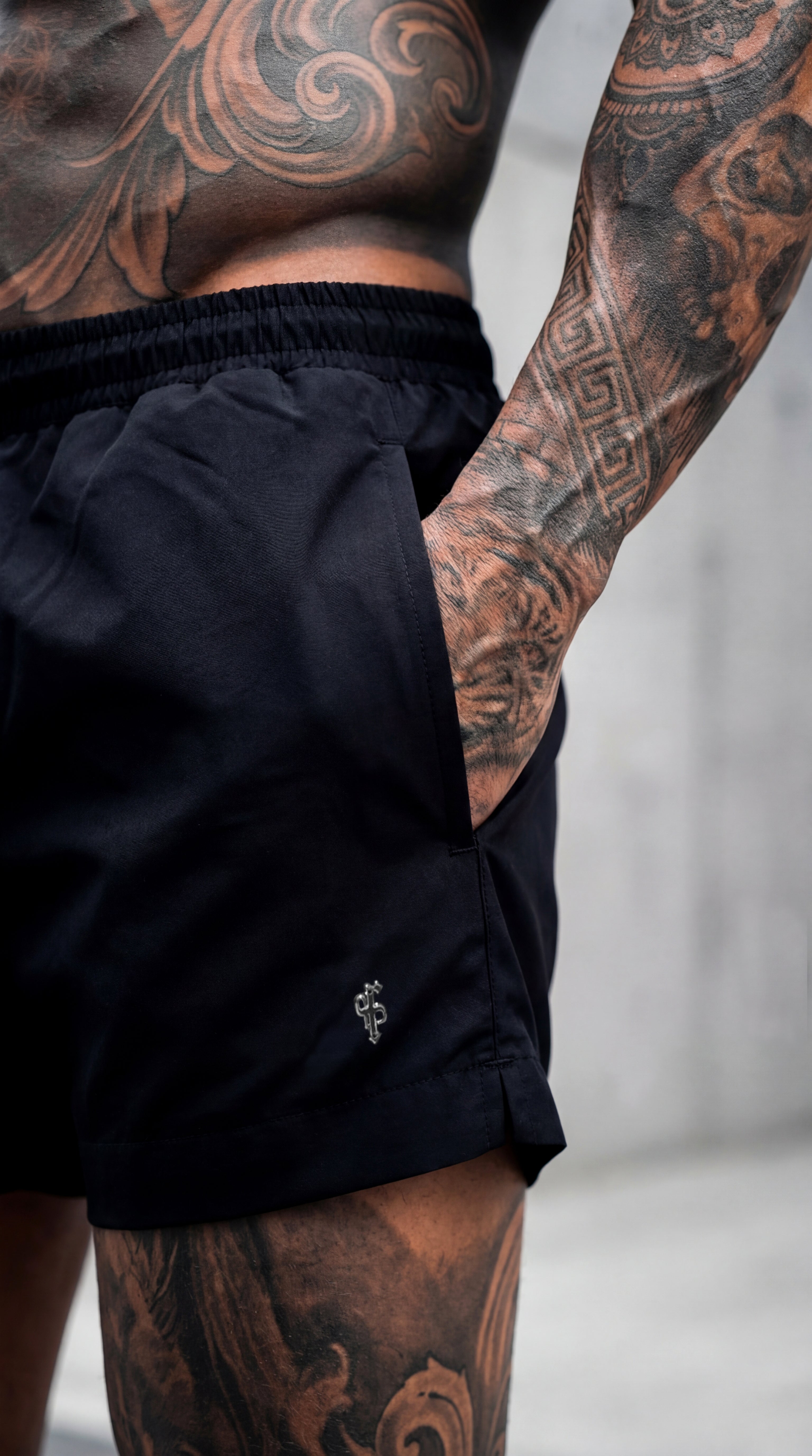 Schwarze/silberne Badehose - FSH1316