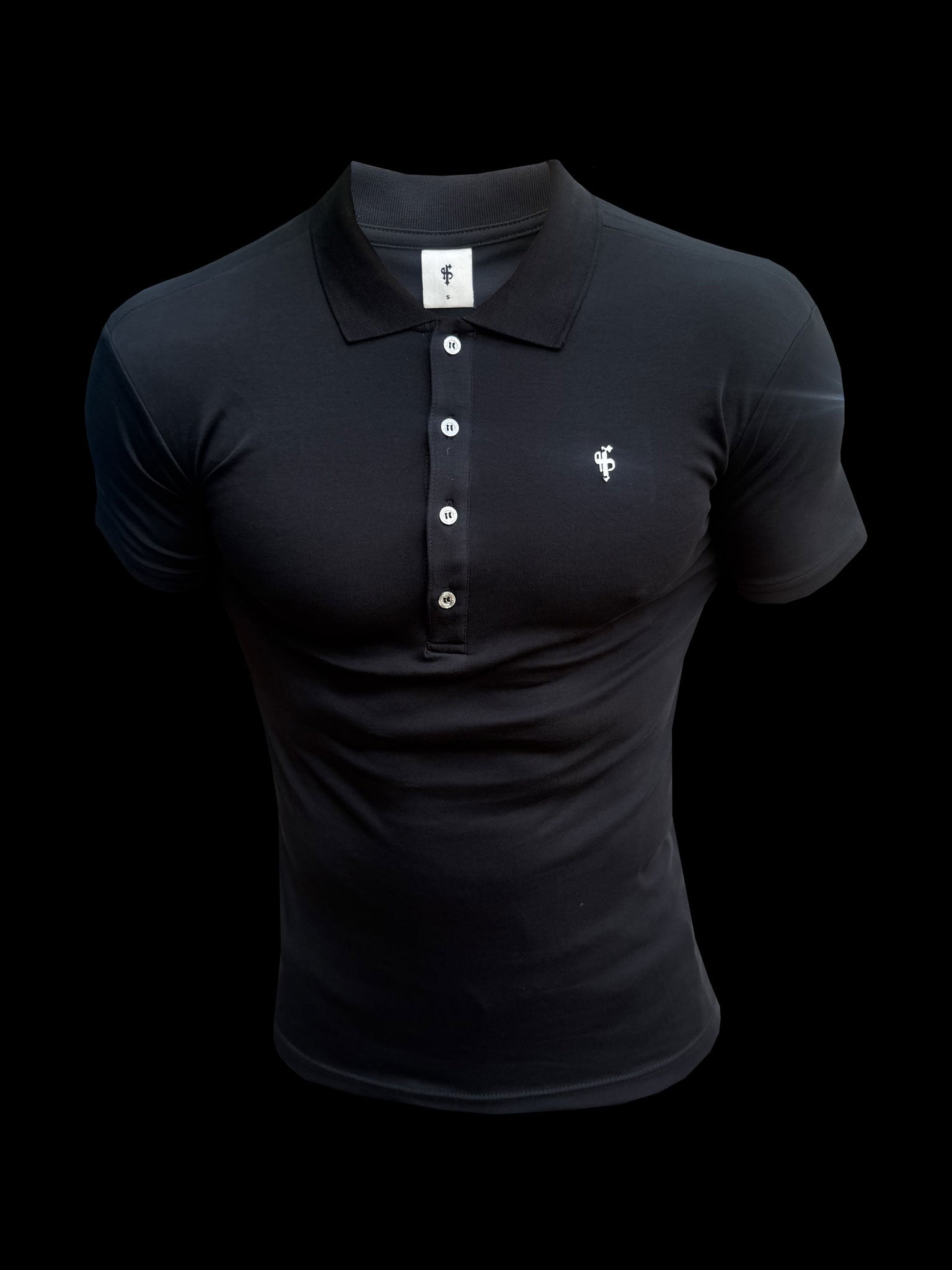 Classic Black / Silver Pima Cotton Polo Short Sleeve - FSH1546