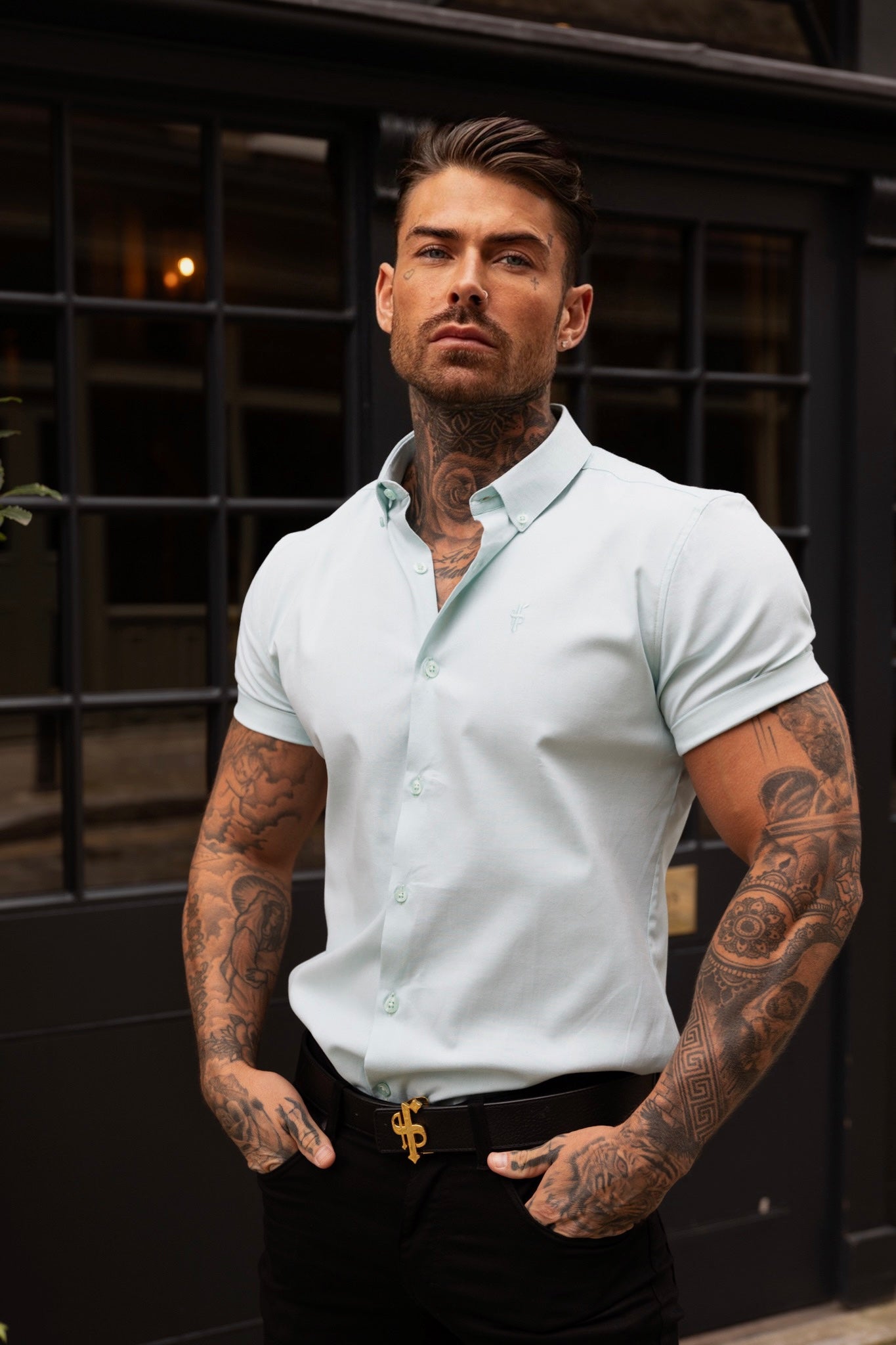 Classic Stretch Oxford Short Sleeve Mint - FS1011 (PRE ORDER 14TH AUGUST)