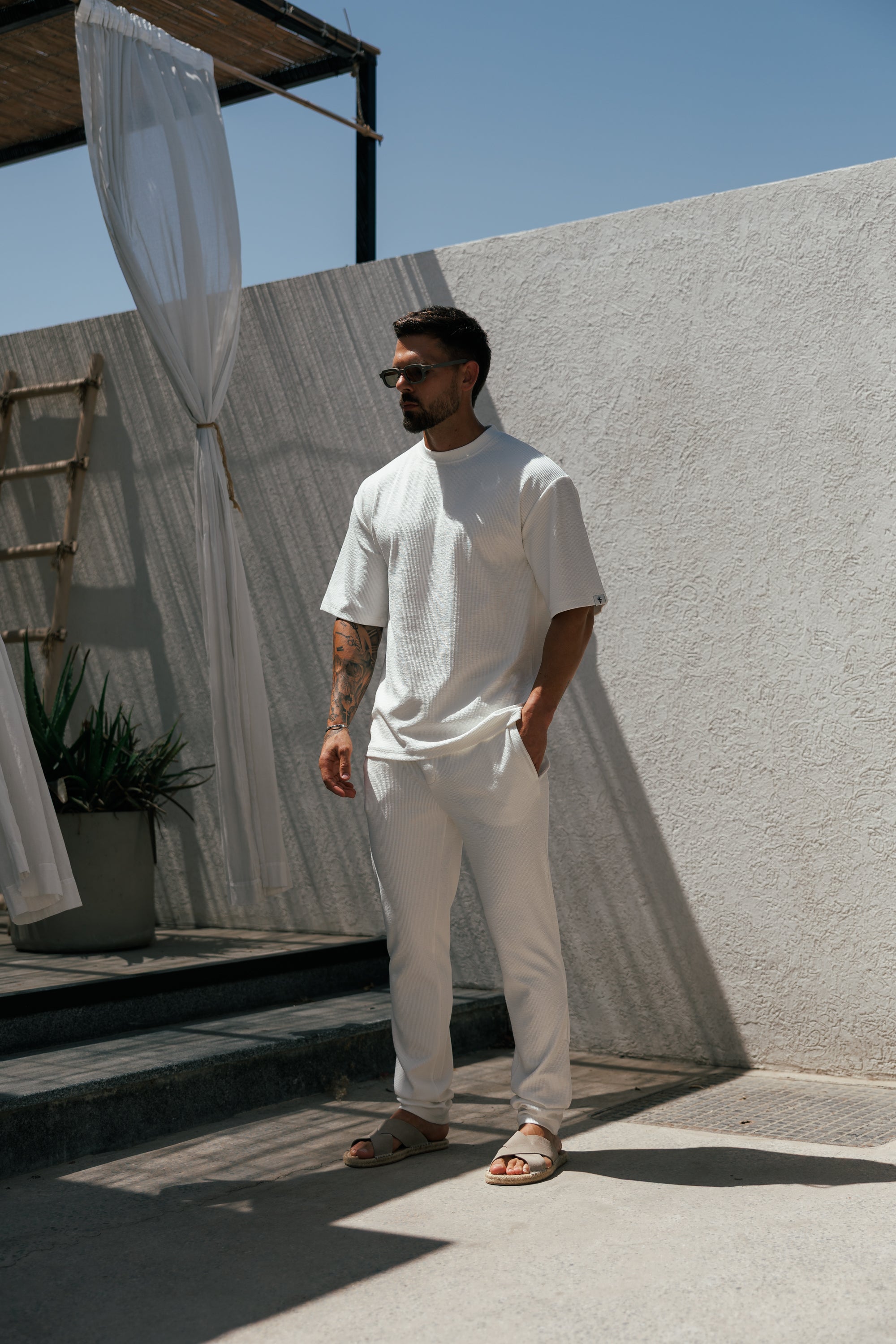Jersey Cord weißes Oversized T-Shirt - FSR101 (VORBESTELLUNG 12. JUNI)