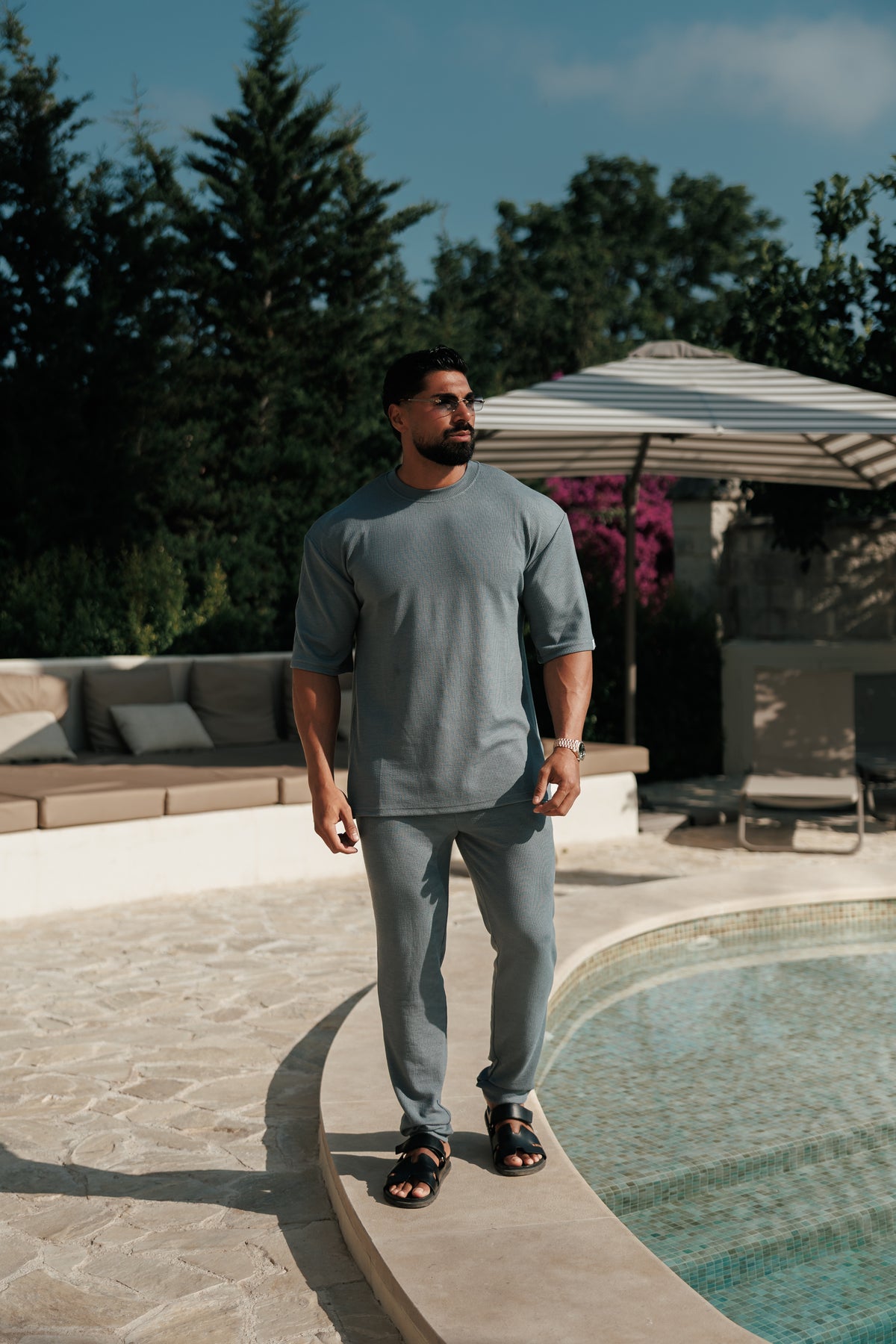 Jersey Cord Gunmetal Oversized T-Shirt - FSR108 (PRE ORDER 17TH OCTOBER)
