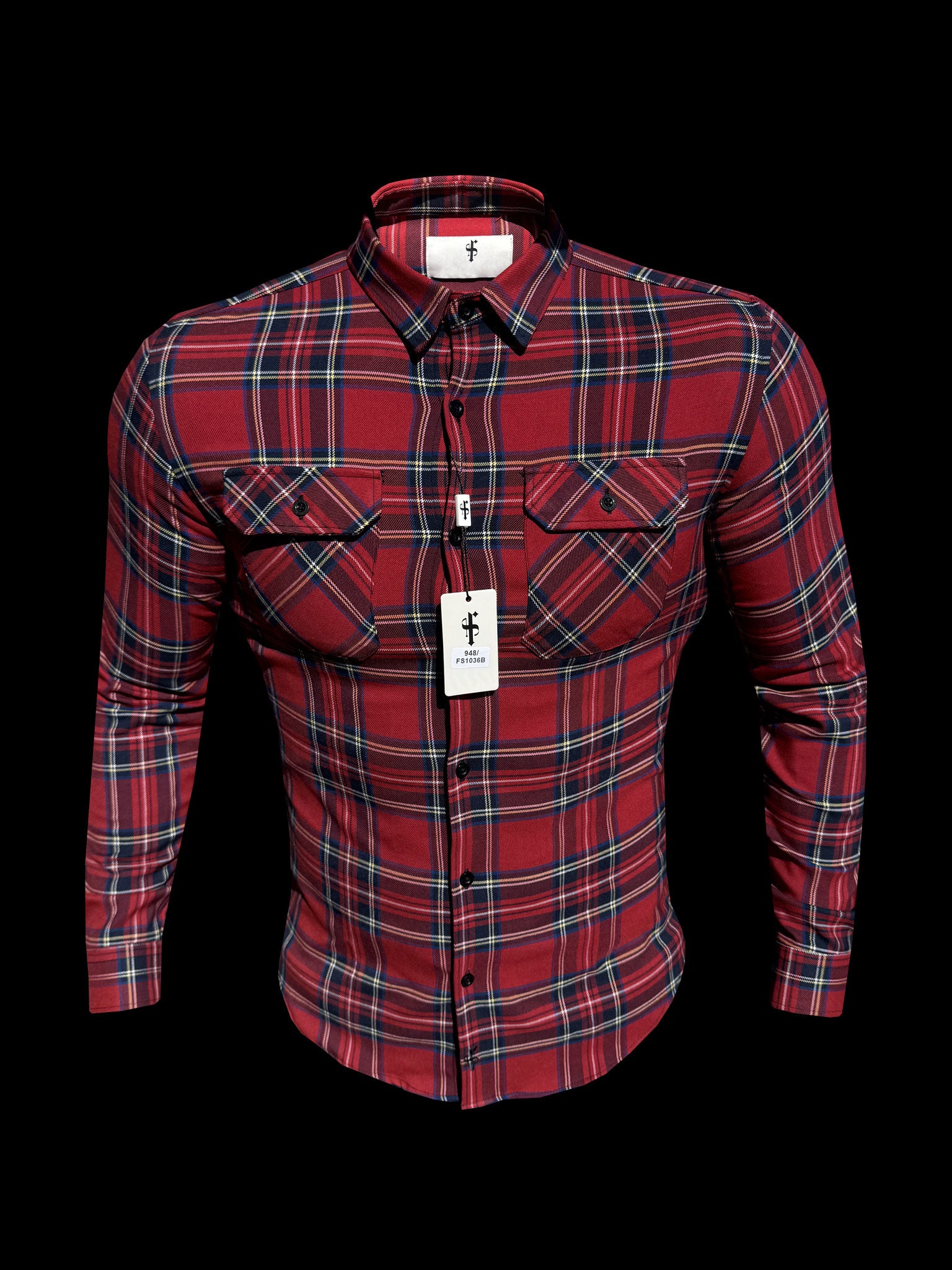 Red Tartan Check Shacket With Double Pockets - FS1036