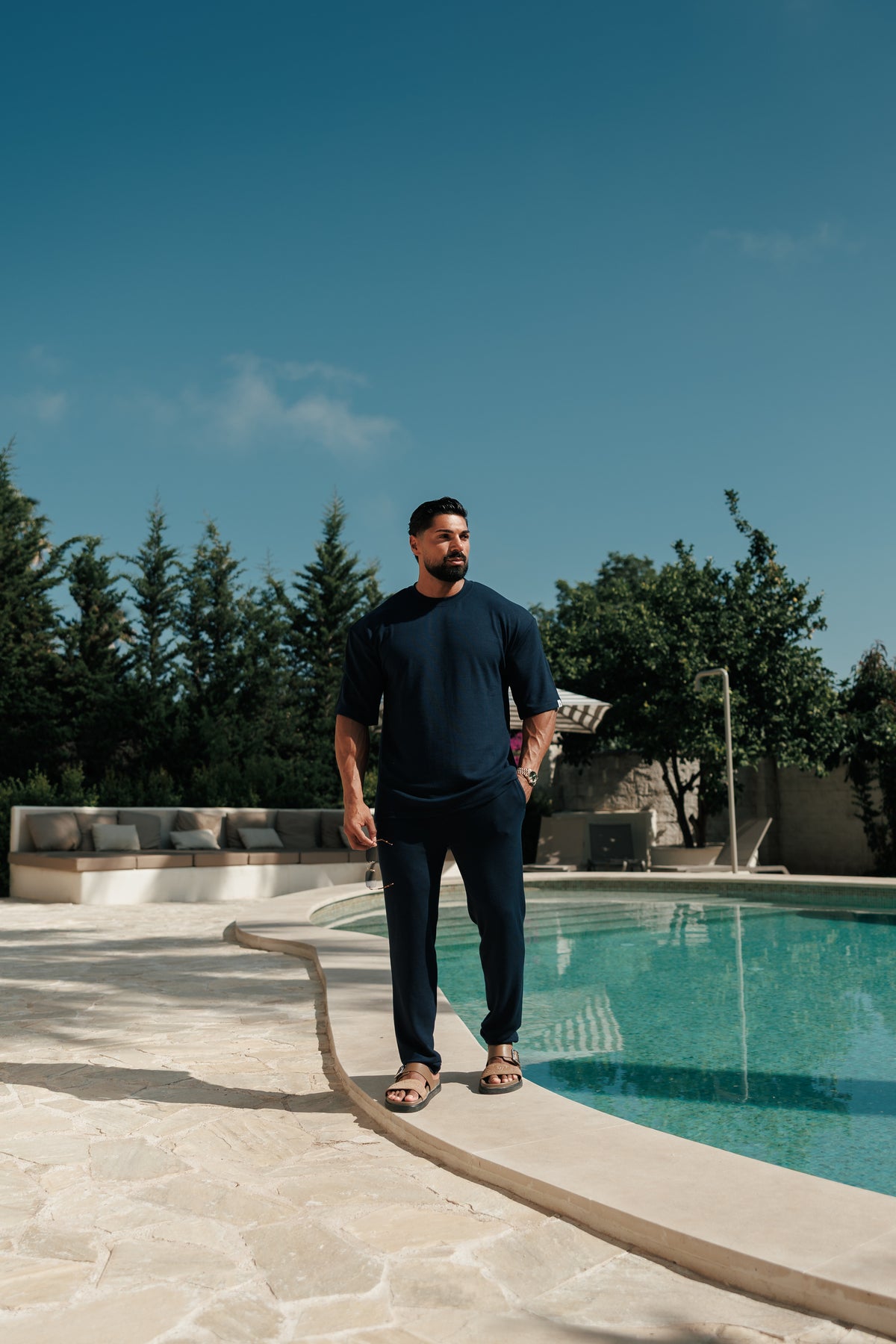 Jersey Cord Navy Oversized T-Shirt - FSR103 (PRE ORDER 17TH OCTOBER)