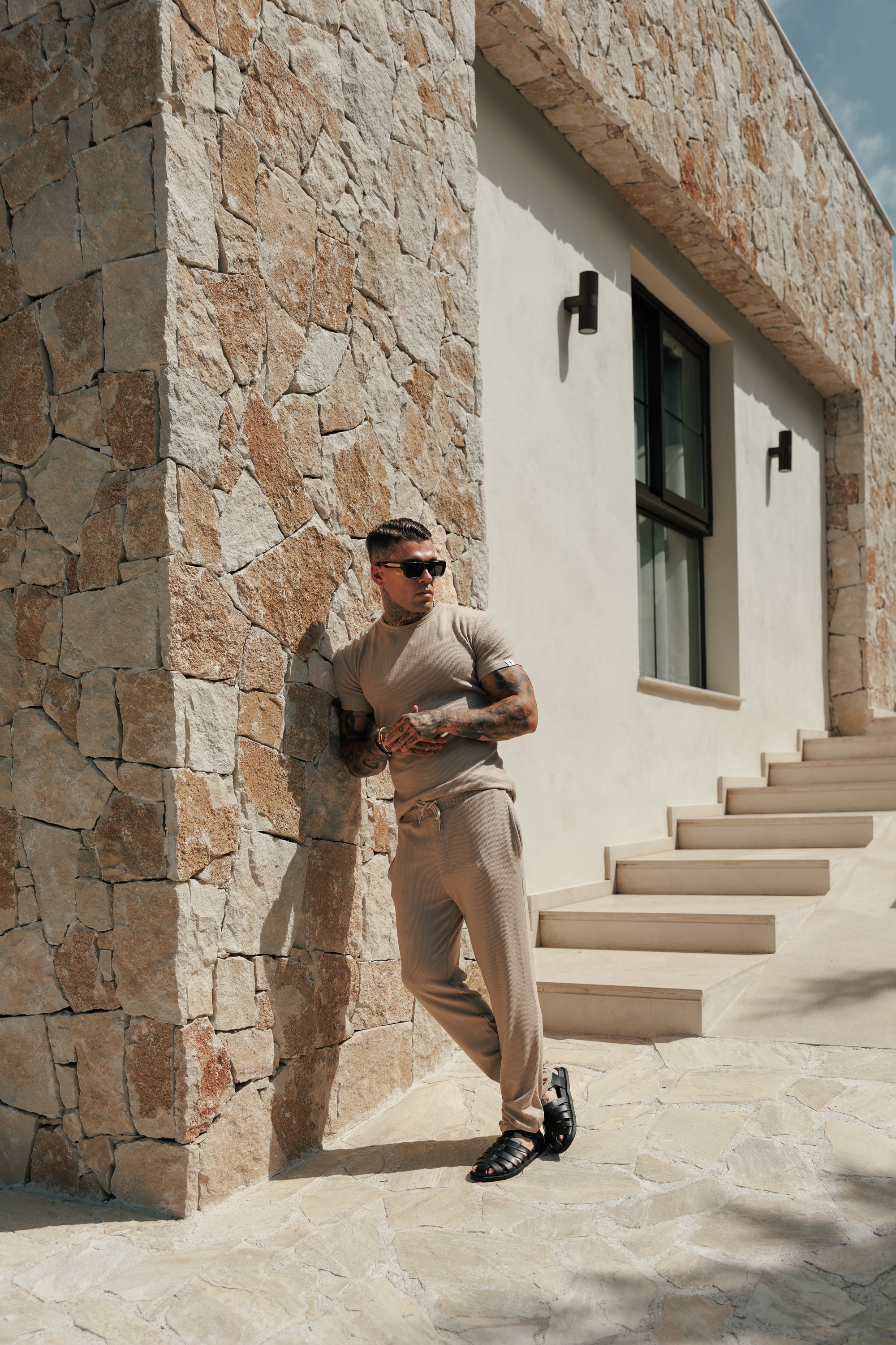 Jersey-Kordel-T-Shirt Beige – FSR097 (VORBESTELLUNG 16. SEPTEMBER)