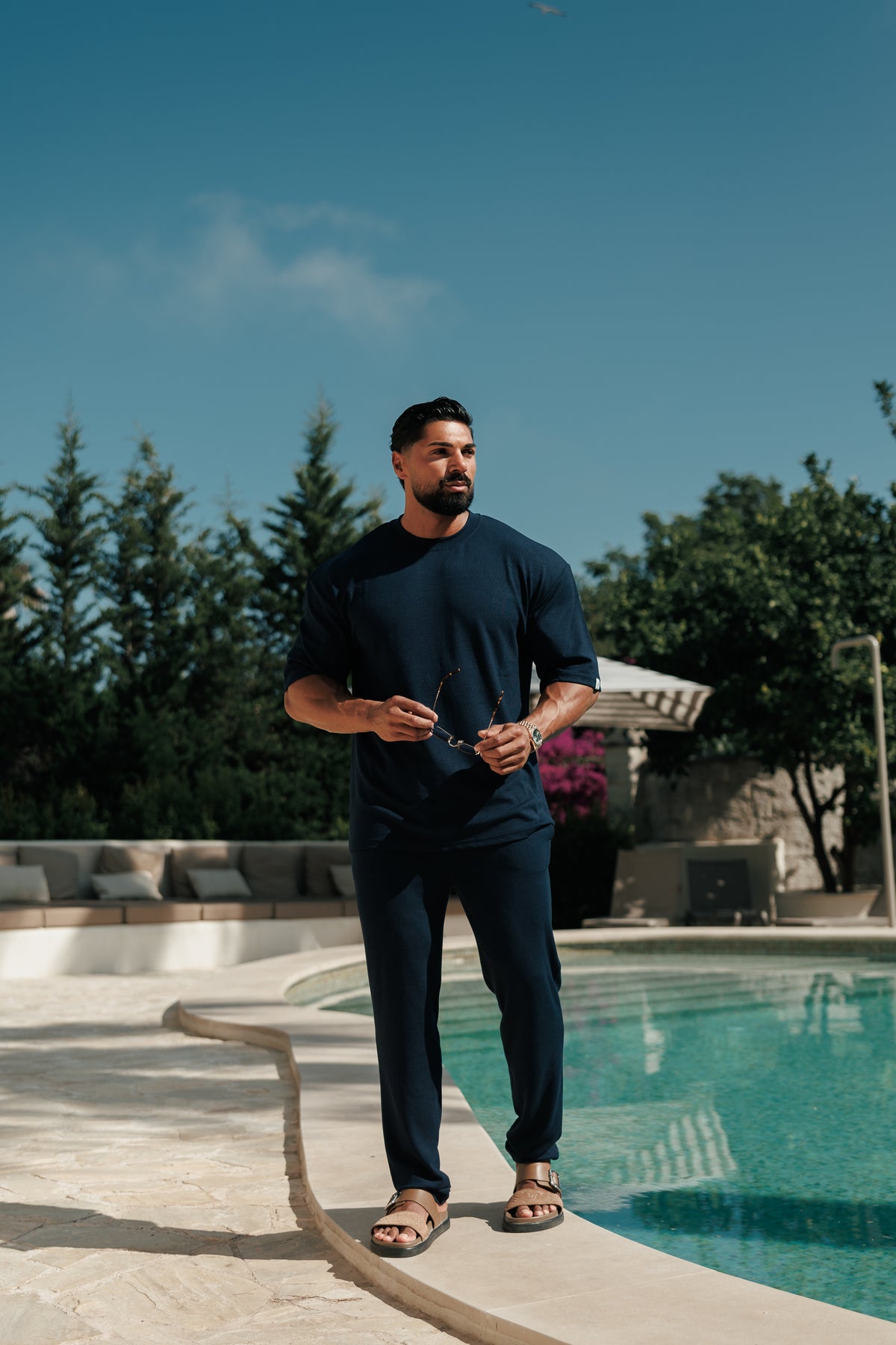 Jersey Cord Navy Oversized T-Shirt - FSR103 (PRE ORDER 17TH OCTOBER)
