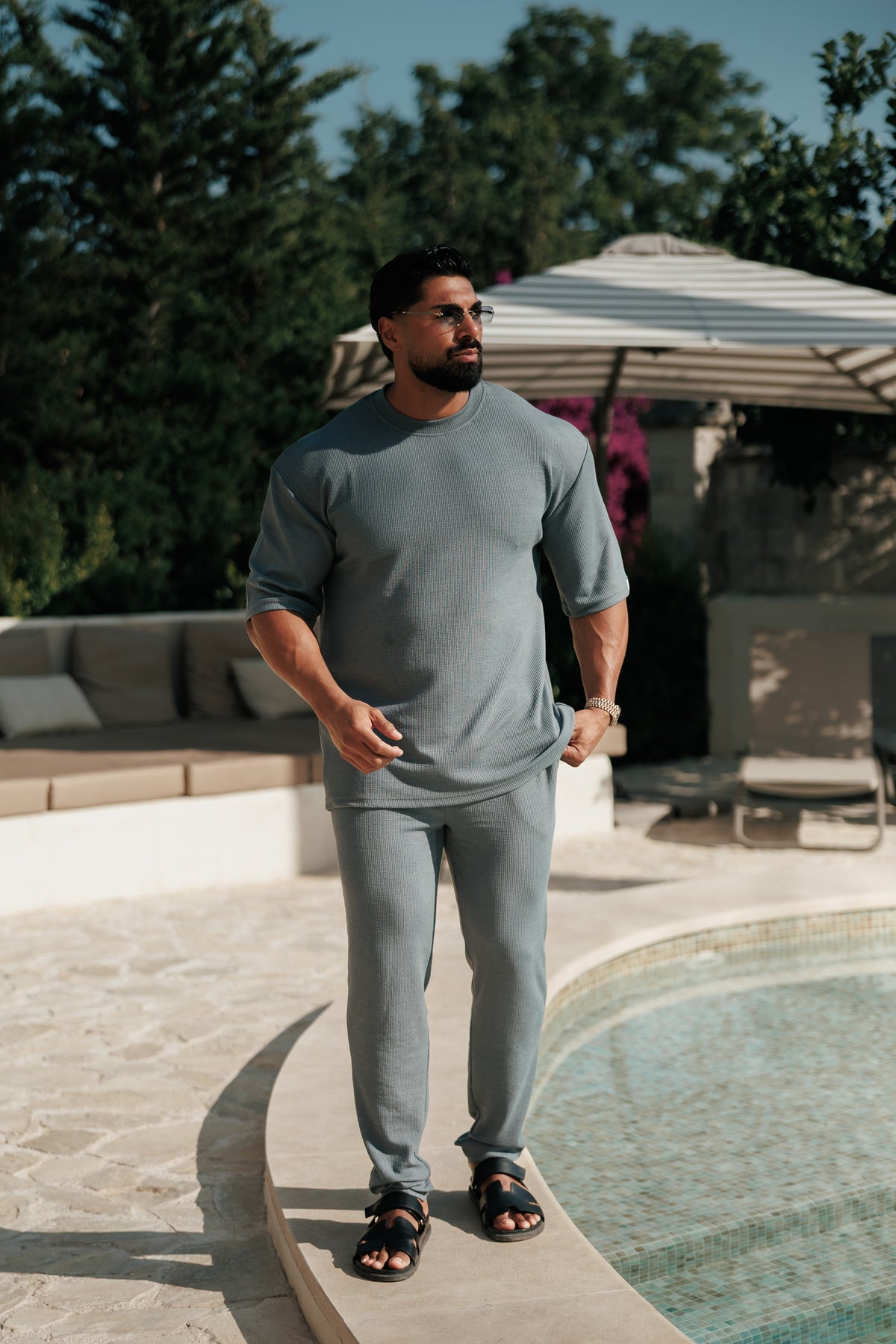 Jersey Cord Gunmetal Oversized T-Shirt - FSR108 (PRE ORDER 17TH OCTOBER)