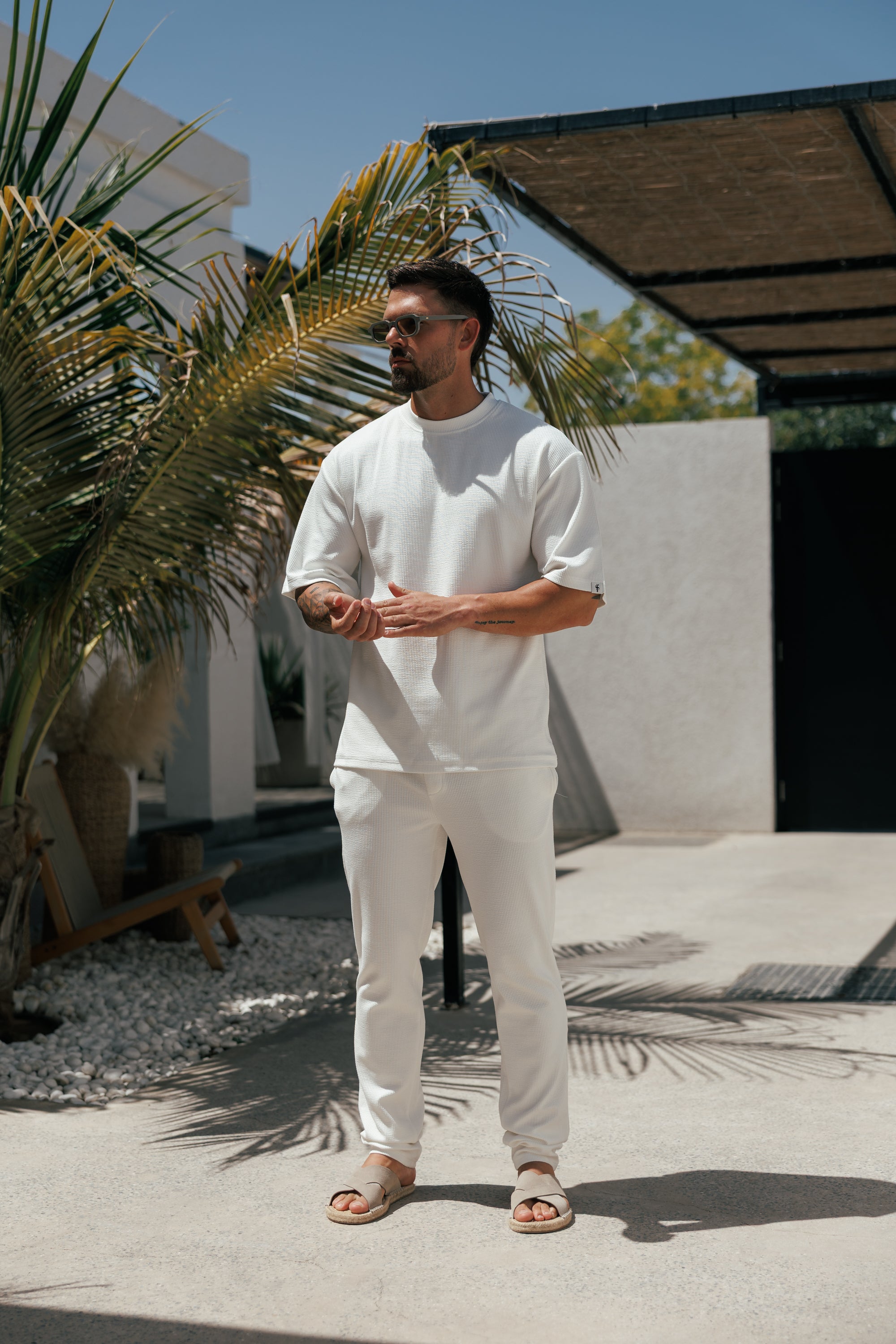 Jersey Cord weißes Oversized T-Shirt - FSR101 (VORBESTELLUNG 12. JUNI)