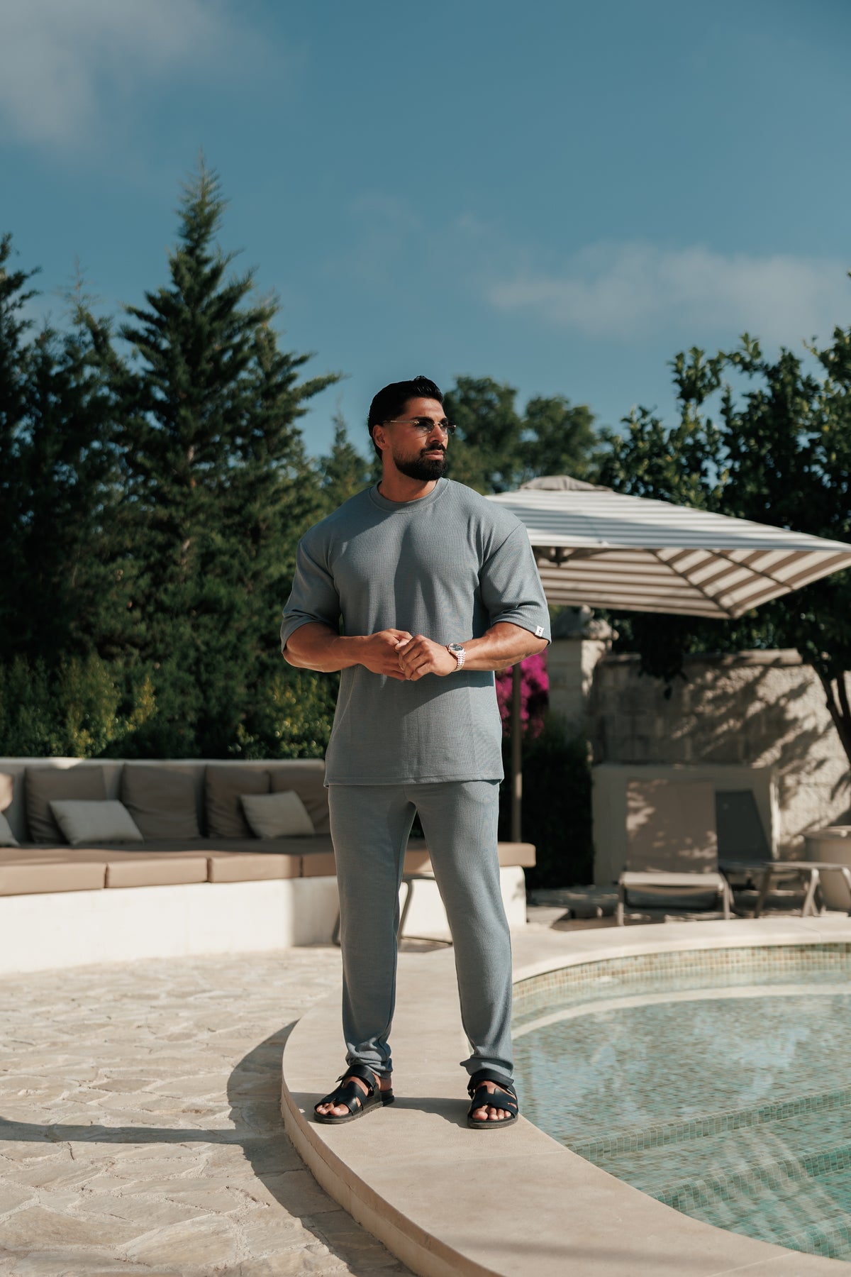 Jersey Cord Gunmetal Oversized T-Shirt - FSR108 (PRE ORDER 17TH OCTOBER)