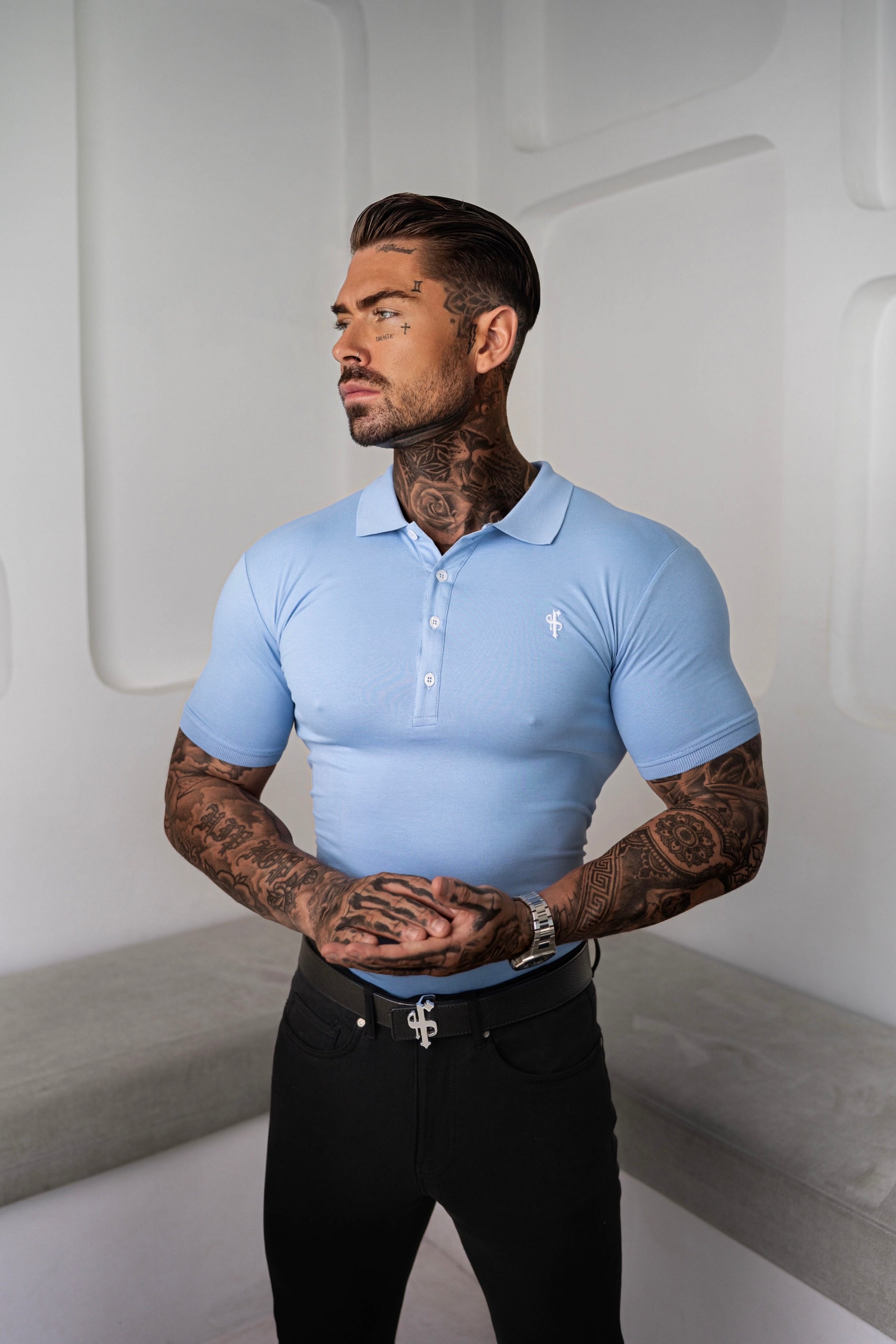 Classic Baby Blue Polo Shirt - FSH049 (PRE ORDER 11TH JUNE)