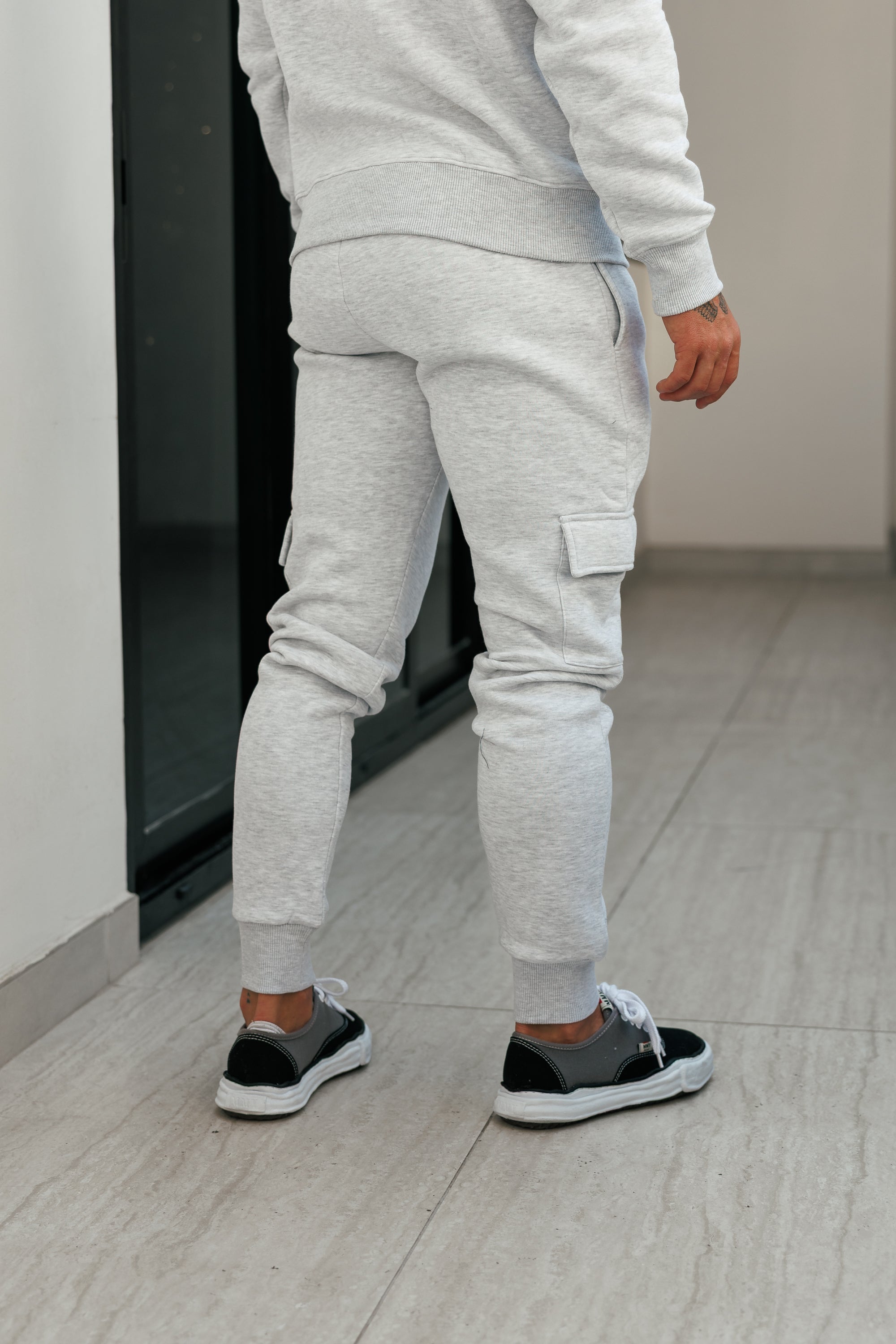 Grau Melange / Silber Cargo Trainingshose - FSR033 (VORBESTELLUNG 24. AUGUST)