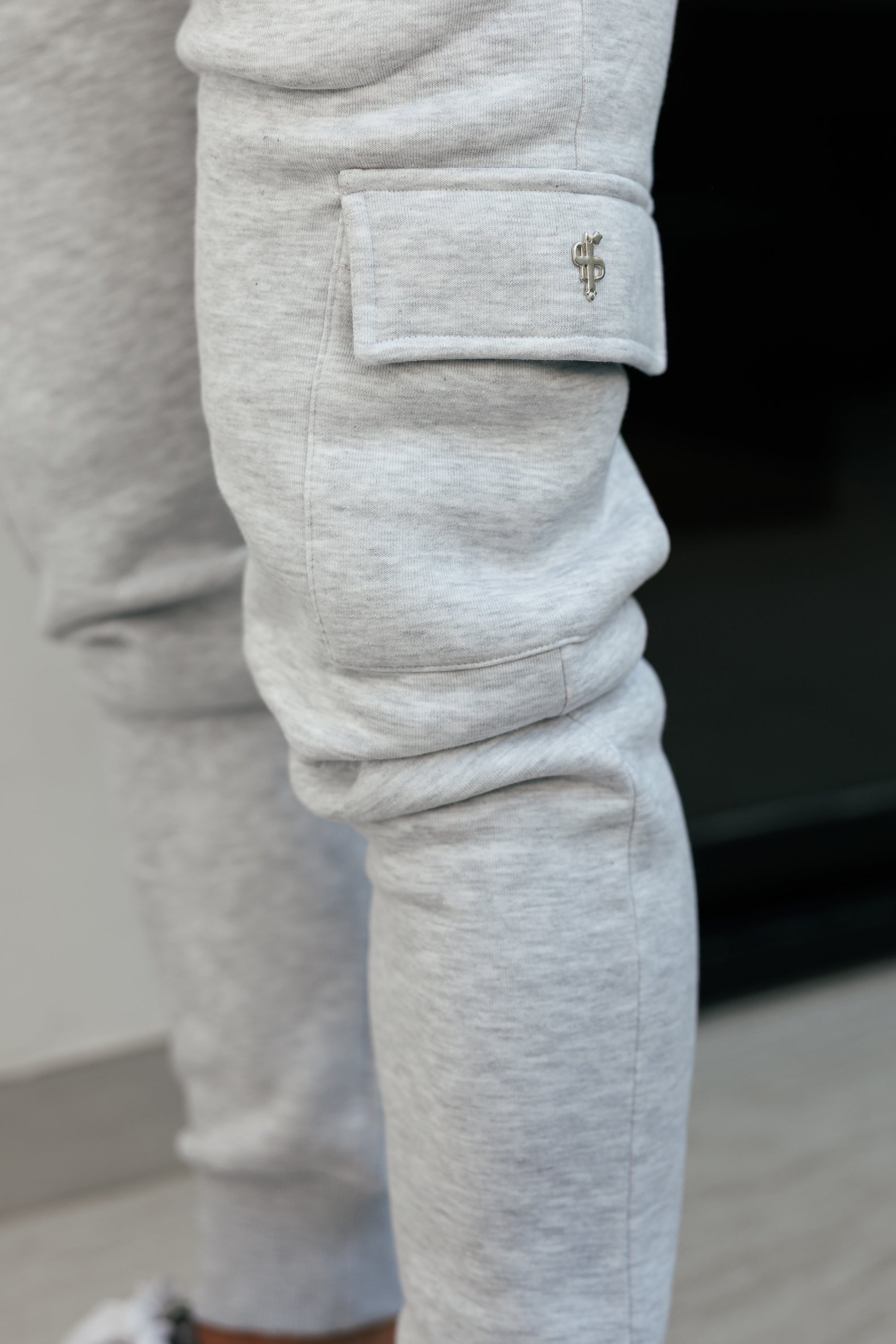 Grau Melange / Silber Cargo Trainingshose - FSR033 (VORBESTELLUNG 24. AUGUST)