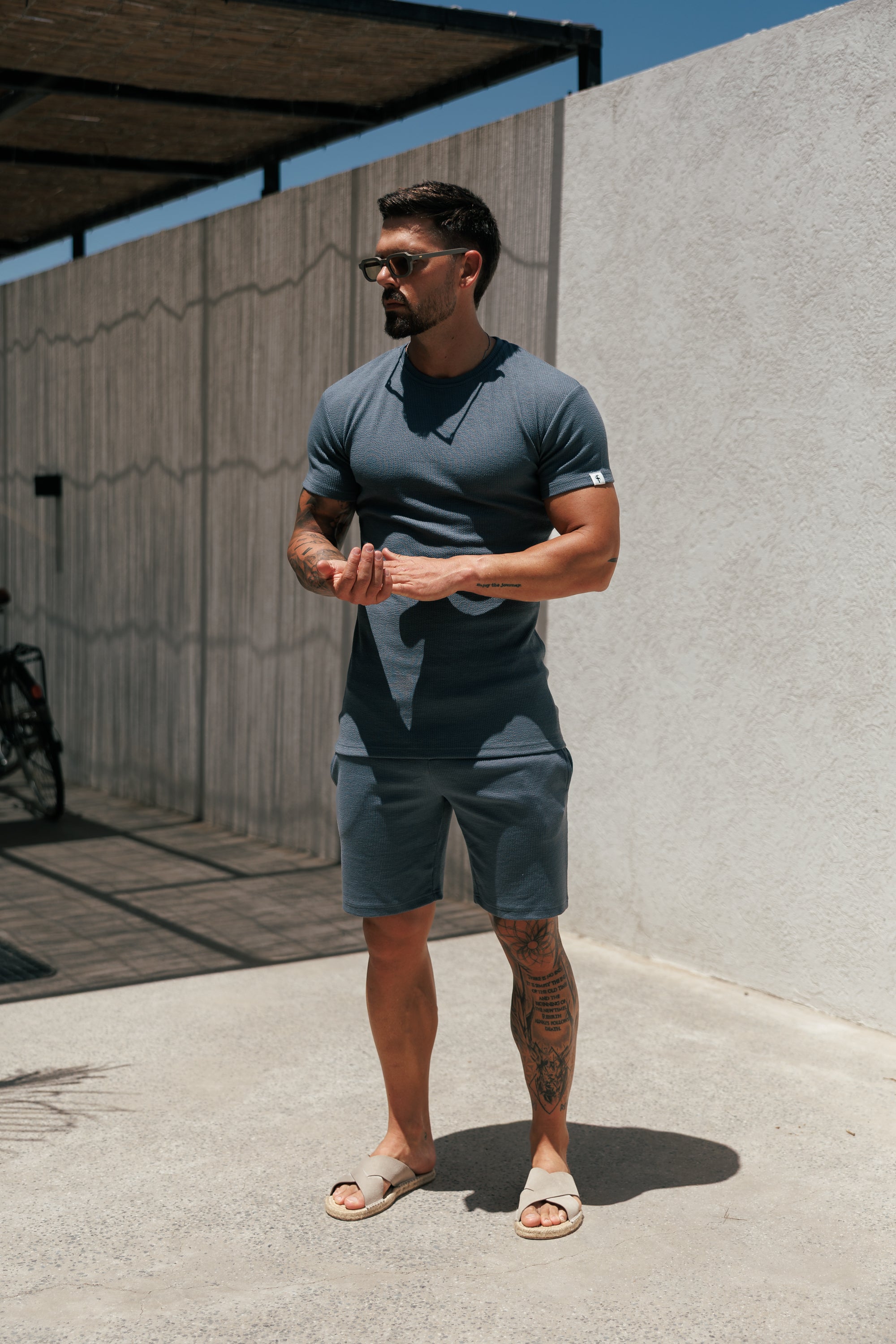 Jersey-Kordel-Shorts Gunmetal - FSR084 (VORBESTELLUNG 30. MAI)