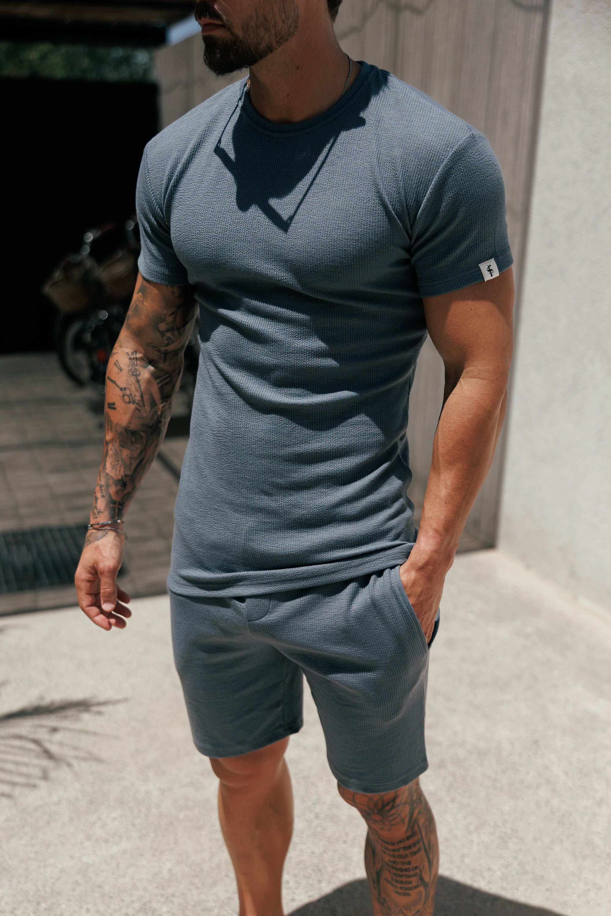 Jersey-Kordel-Shorts Gunmetal - FSR084 (VORBESTELLUNG 30. MAI)