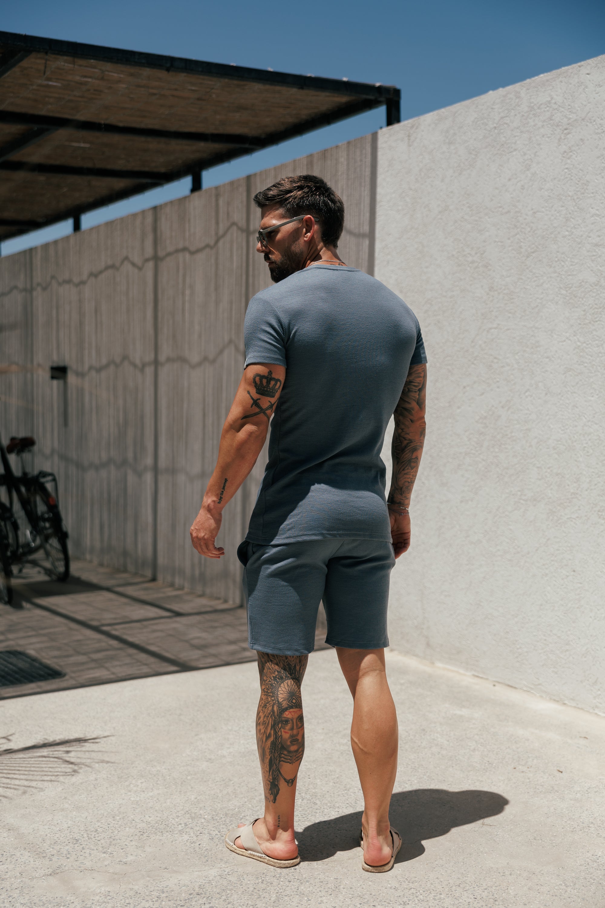 Jersey-Kordel-Shorts Gunmetal - FSR084 (VORBESTELLUNG 30. MAI)