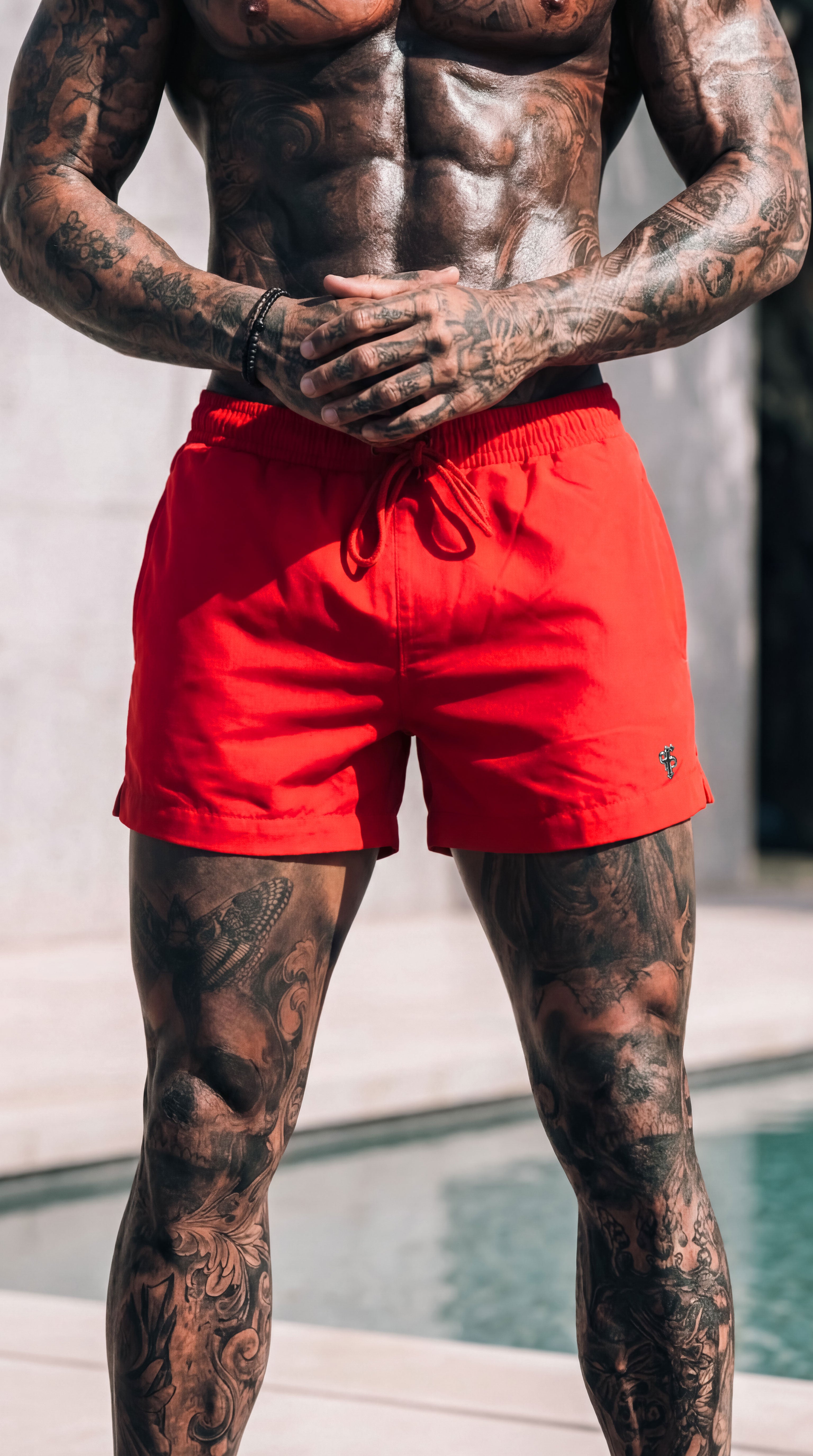 Rote/silberne Badehose - FSH1319