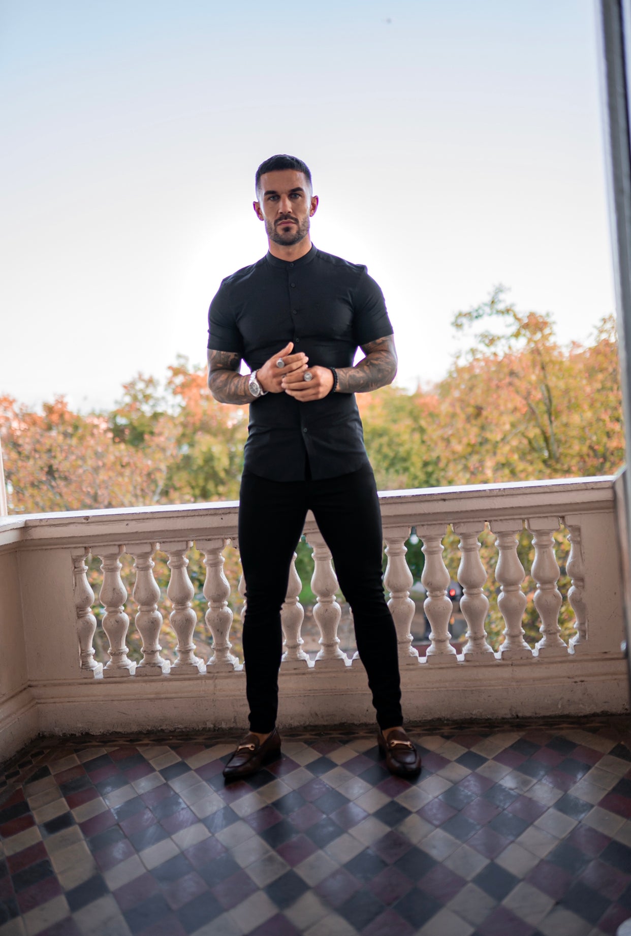 Slim Stretch Black Sateen Trousers - FSH405 (PRE ORDER 31ST AUGUST)