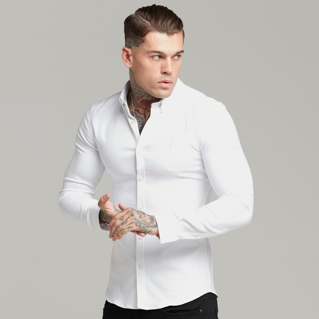 Super Slim Scuba Weiß Langarm Stretch - FS613 (VORBESTELLUNG 30. AUGUST)