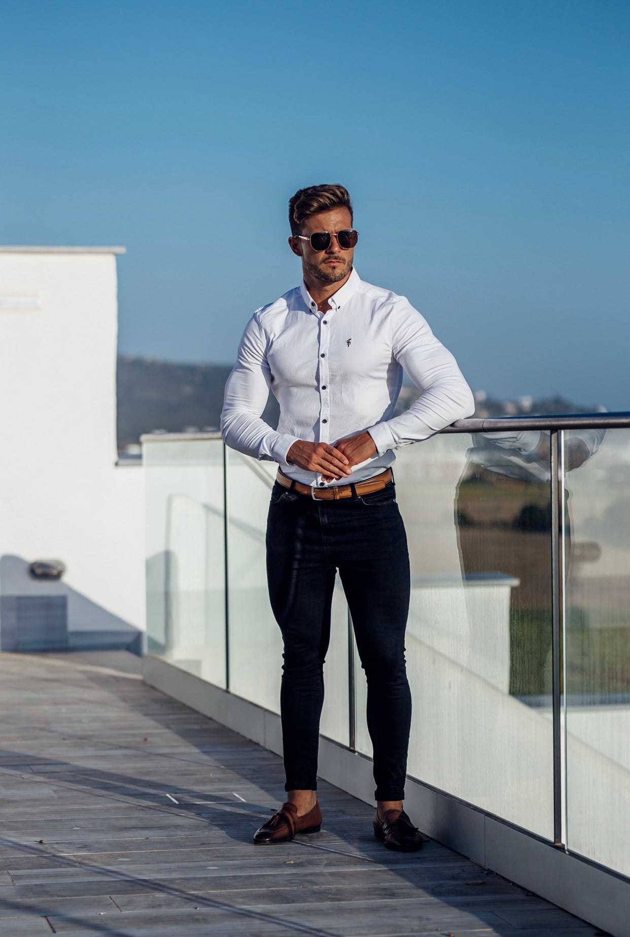Super Slim Stretch Classic Oxford Weiß - FS300 (VORBESTELLUNG 18. SEPTEMBER)