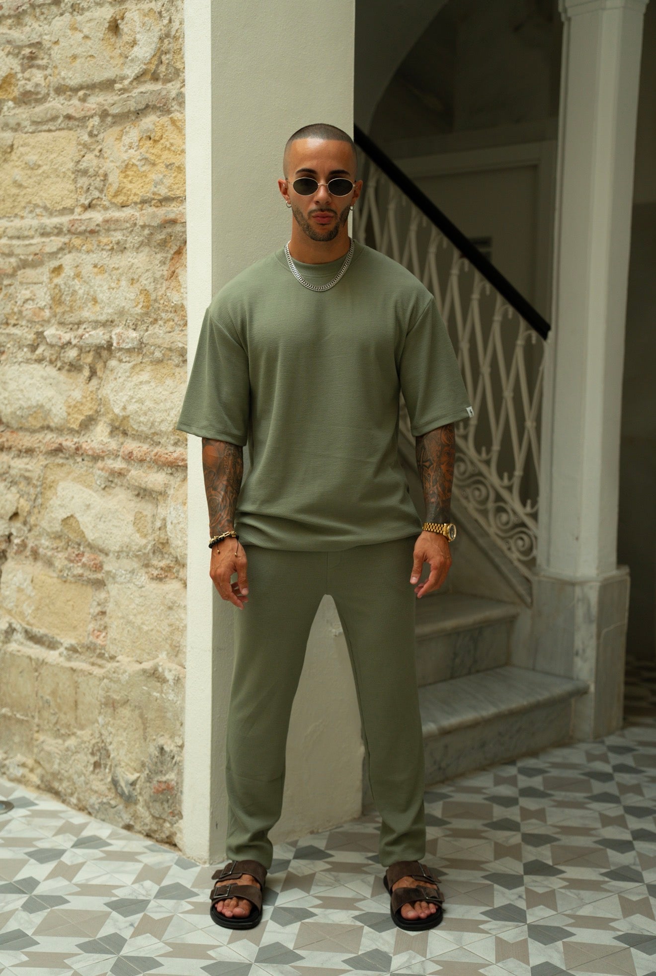 Jersey Corduroy Olives Oversized T-Shirt - FSR104 (VORBESTELLUNG 18. JULI)
