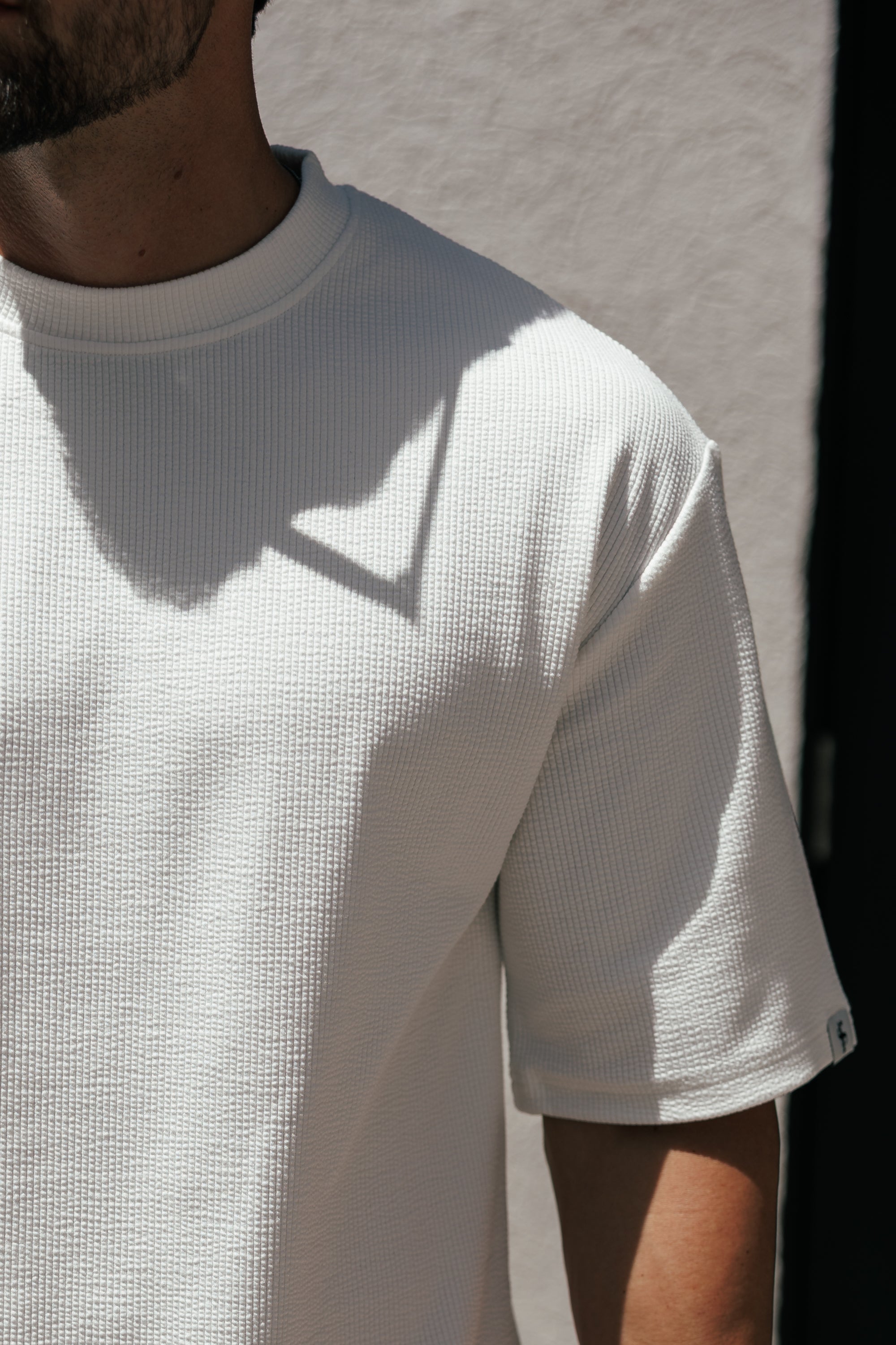 Jersey Cord weißes Oversized T-Shirt - FSR101 (VORBESTELLUNG 12. JUNI)