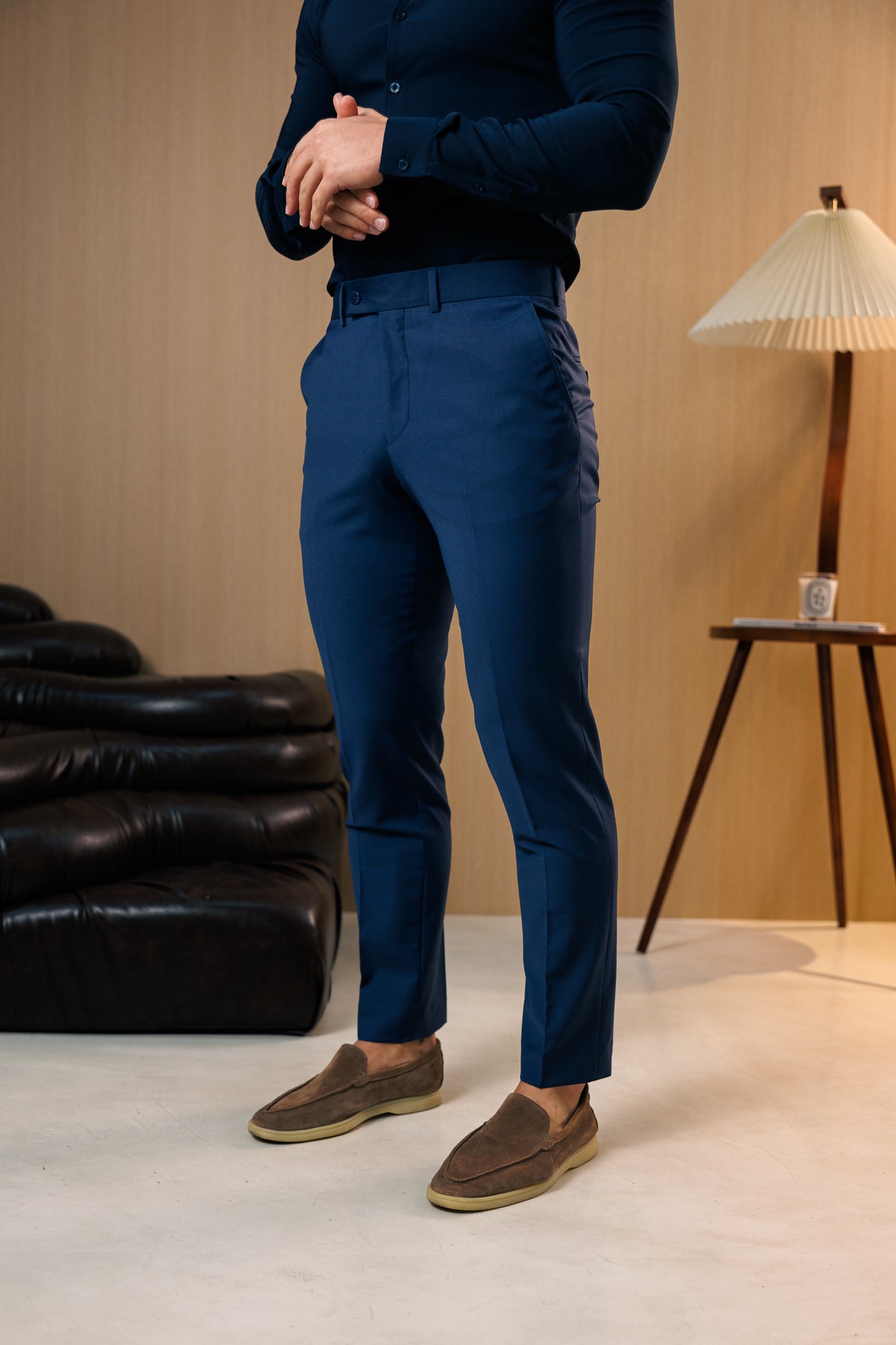 Legere Elegante Mitternachtsblaue Stretchhose - FSTR025 RELAXED