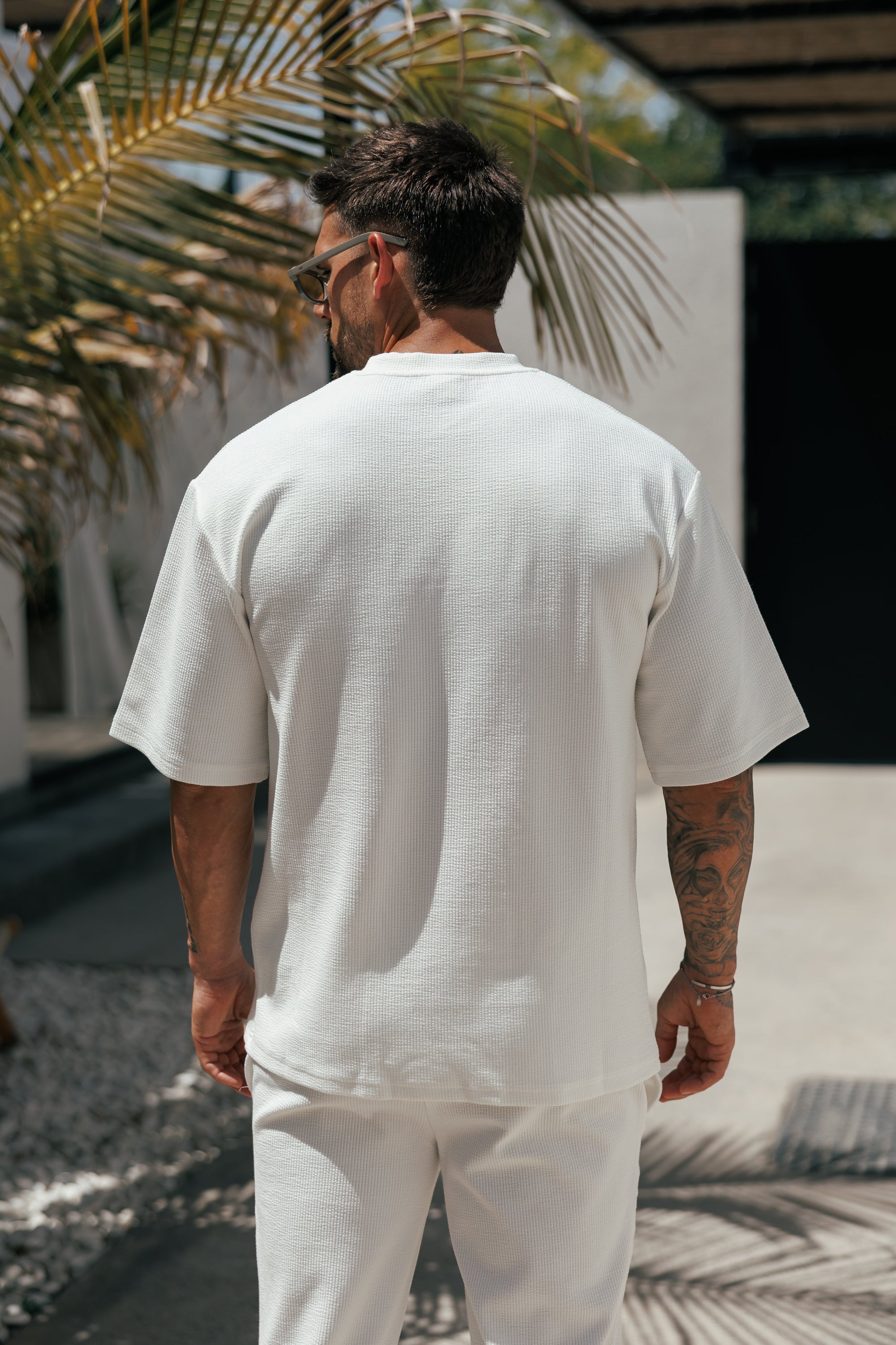 Jersey Cord weißes Oversized T-Shirt - FSR101 (VORBESTELLUNG 12. JUNI)