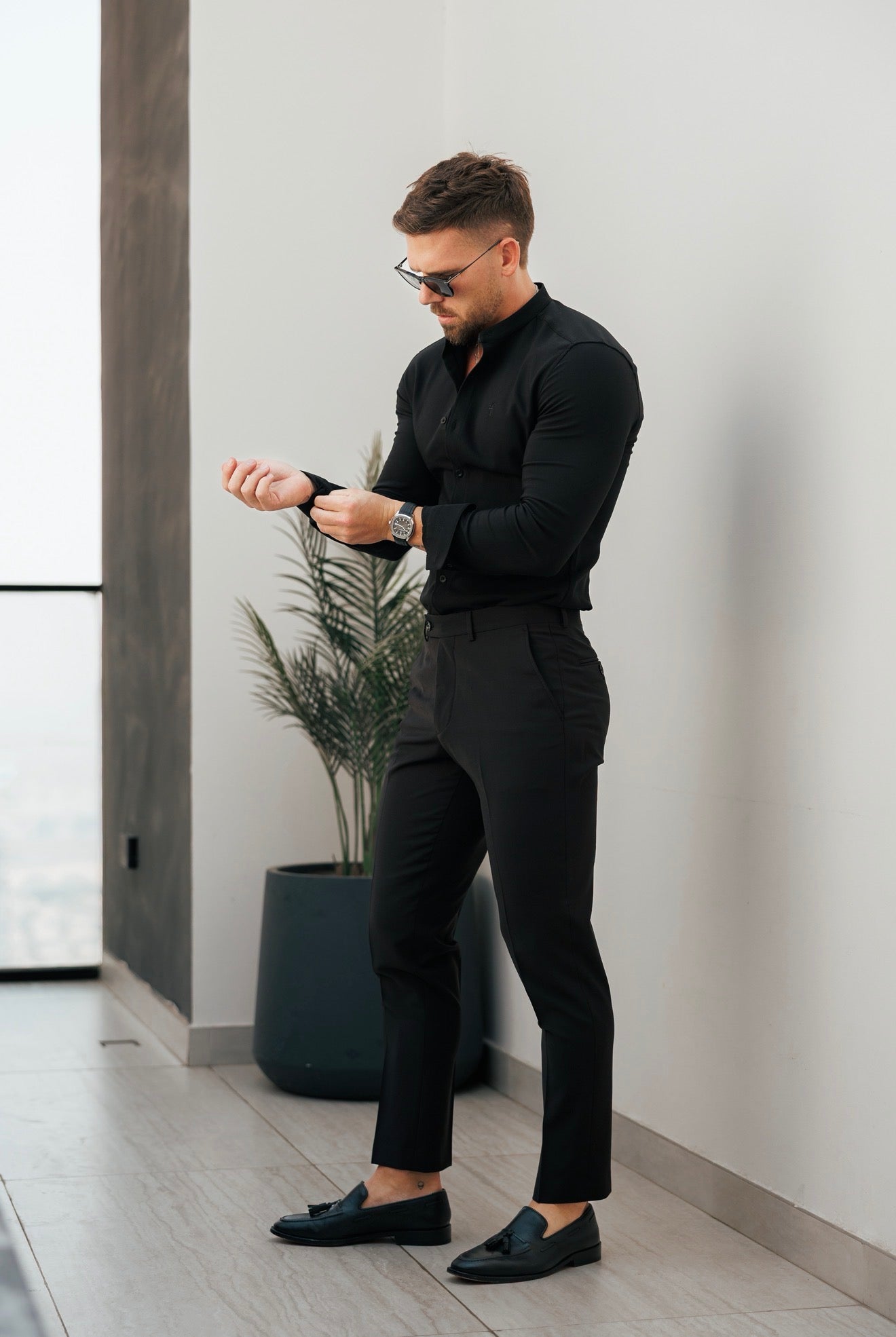 Relaxed Formal Stretchhose, tiefschwarz - FSTR024 RELAXED (VORBESTELLUNG 31. AUGUST)