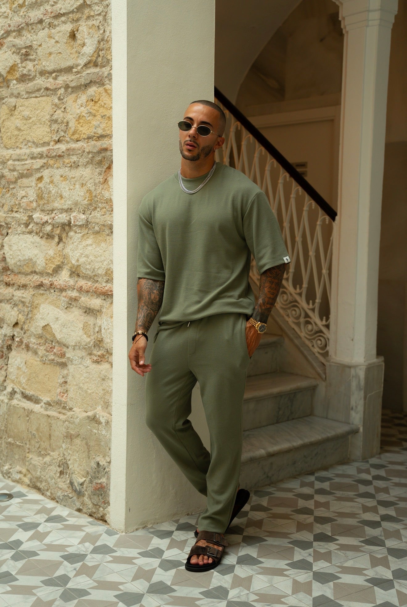 Jersey Corduroy Olives Oversized T-Shirt - FSR104 (VORBESTELLUNG 18. JULI)