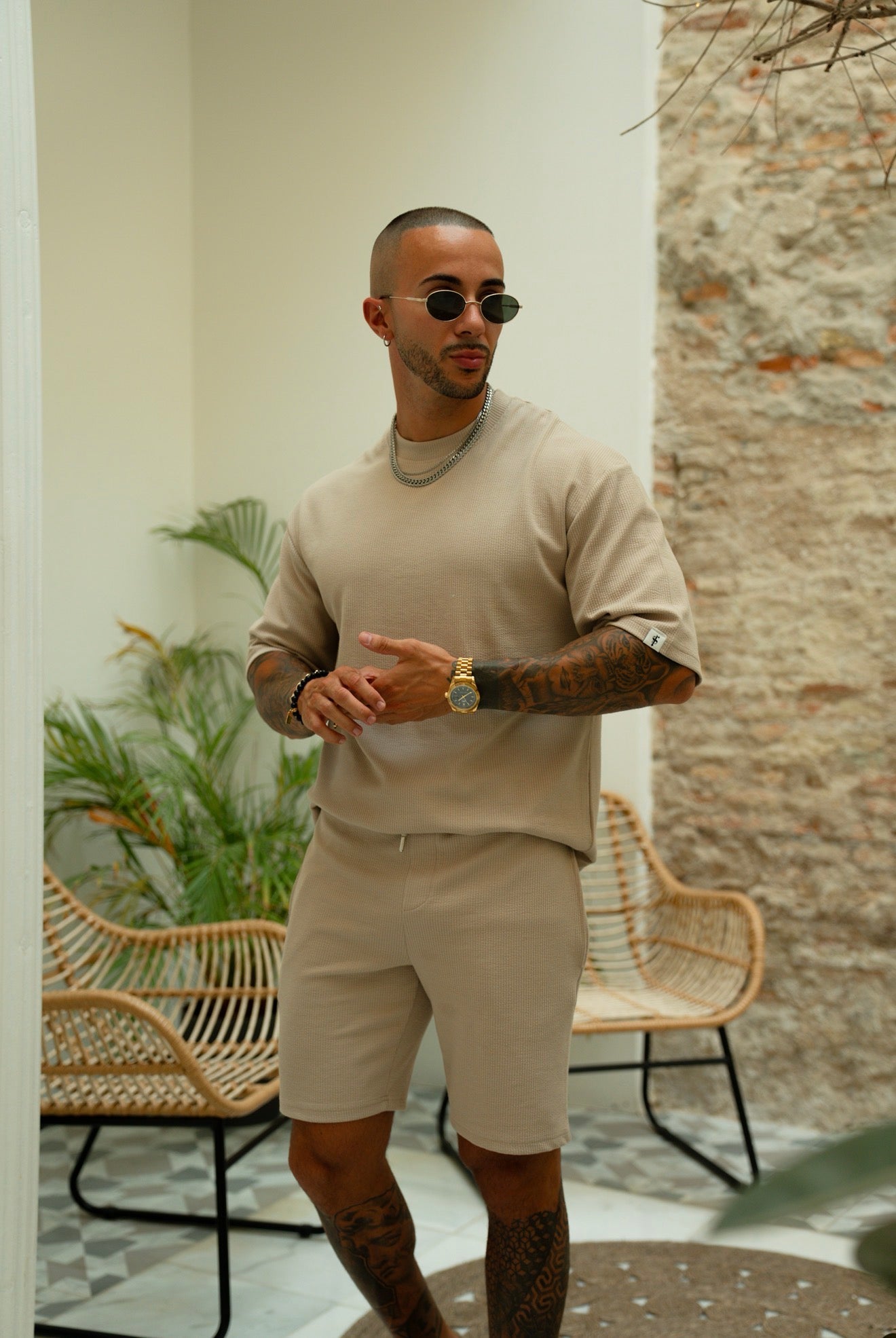 Jersey Cord Oversized T-Shirt Beige - FSR105 (VORBESTELLUNG 18. JULI)