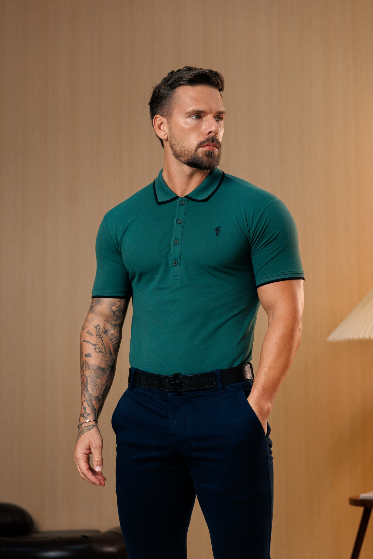 Marineblaue Chino-Hose mit Gürtelschlaufen - FSH1664 (VORBESTELLUNG 10. SEPTEMBER)