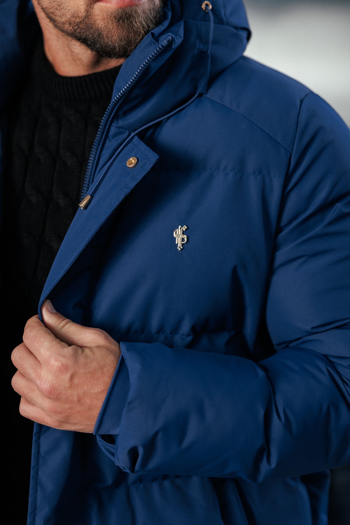 Navy Padded Coat with Hood - FSN238 (PRE ORDER 24TH OCTOBER)
