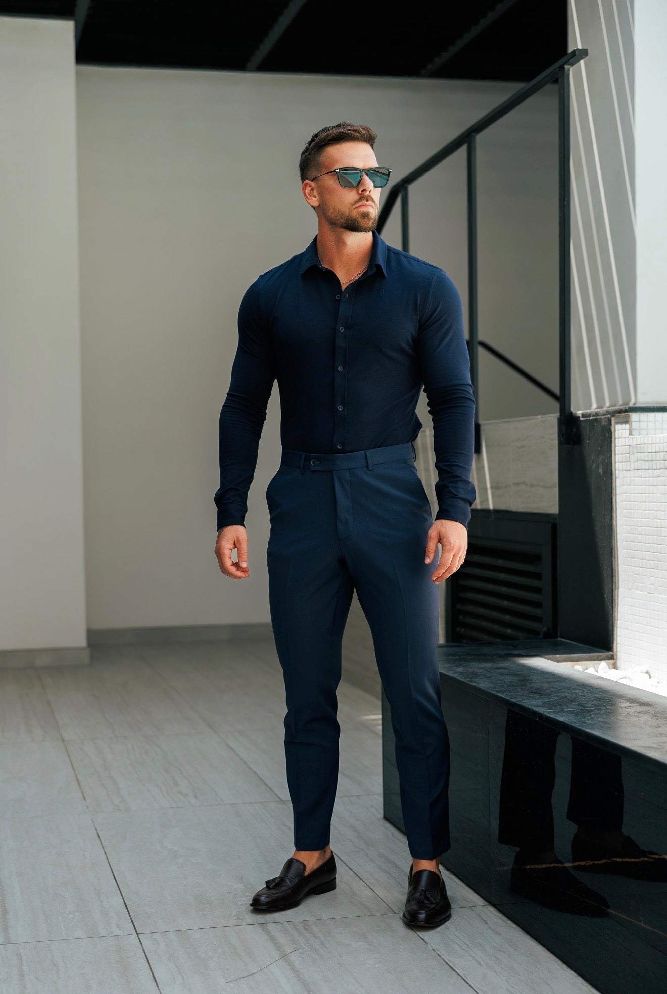 Entspannte elegante Stretchhose Mitternachtsblau – FSTR025 RELAXED (VORBESTELLUNG 31. AUGUST)