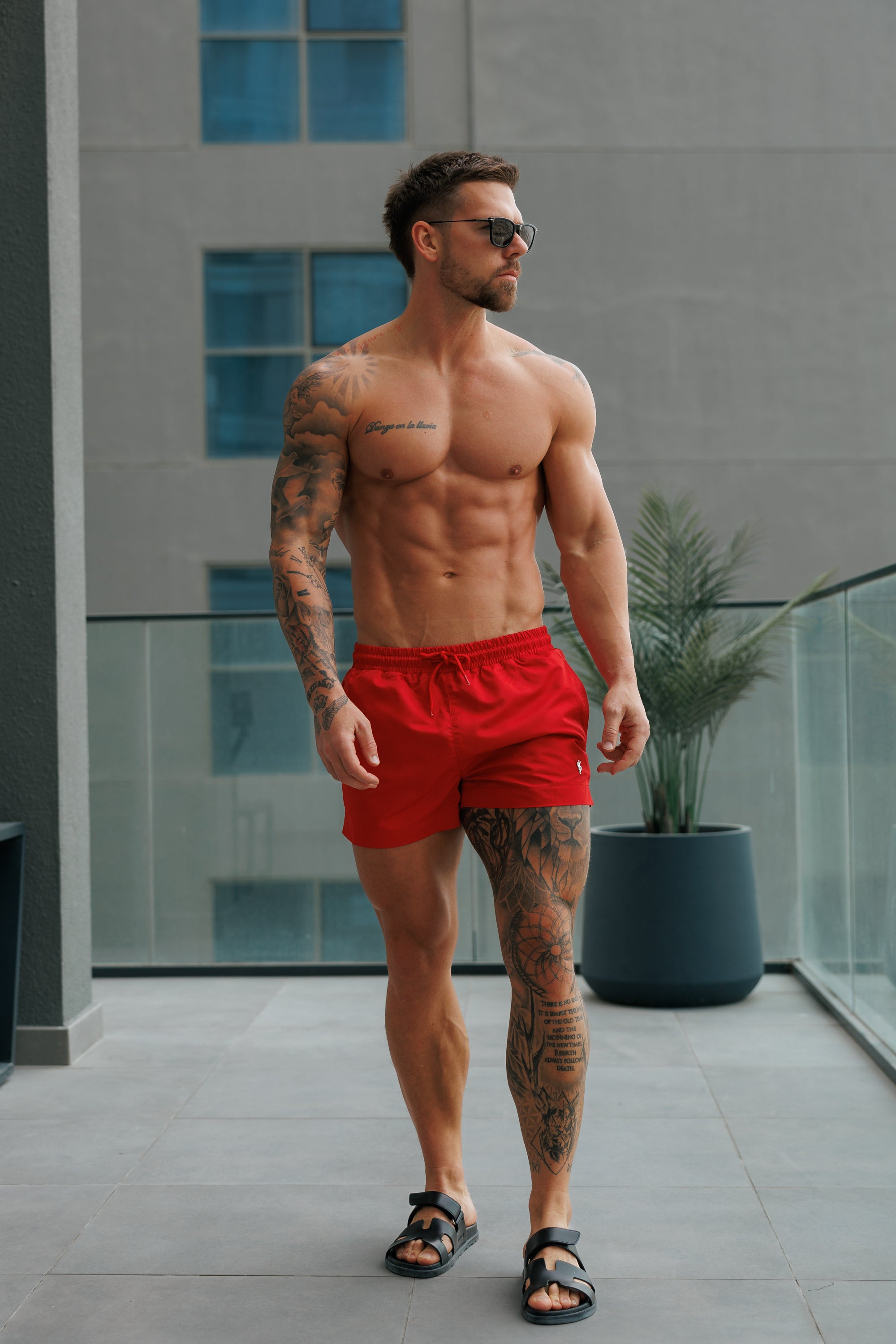 Rote/silberne Badehose - FSH1319