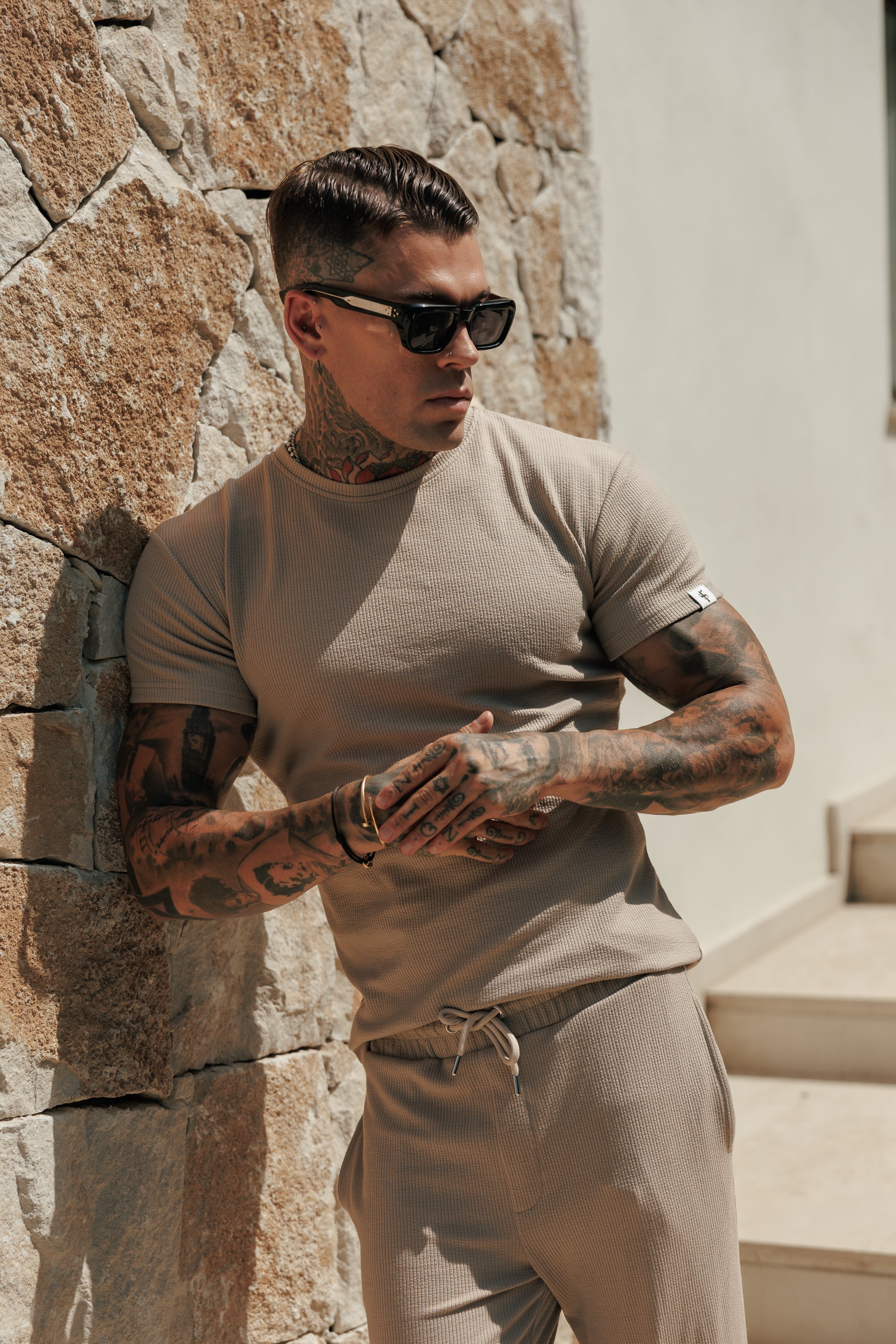 Jersey Cord Beige T-Shirt – FSR097