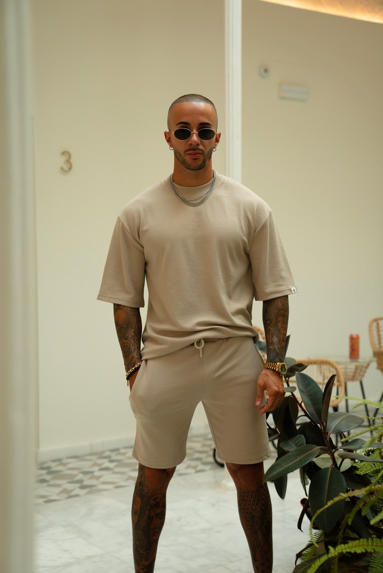 Jersey Cord Oversized T-Shirt Beige - FSR105 (VORBESTELLUNG 18. JULI)
