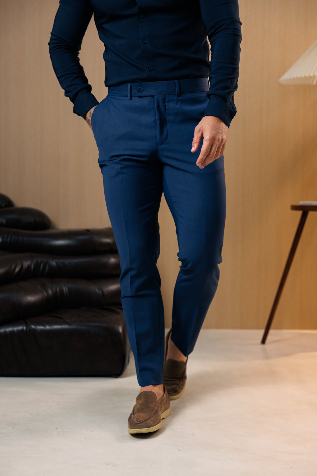Legere Elegante Mitternachtsblaue Stretchhose - FSTR025 RELAXED
