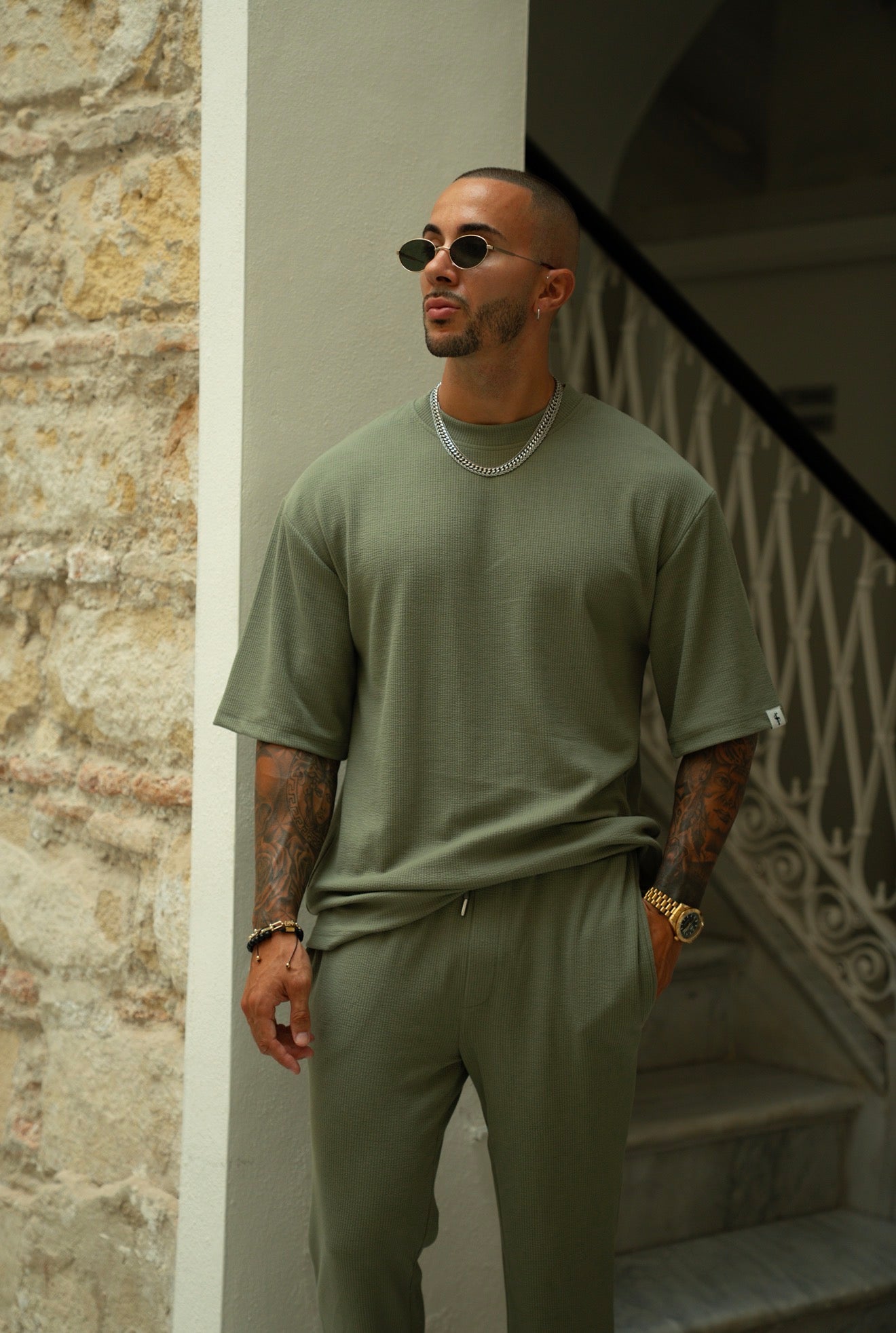 Jersey Corduroy Olives Oversized T-Shirt - FSR104 (VORBESTELLUNG 18. JULI)
