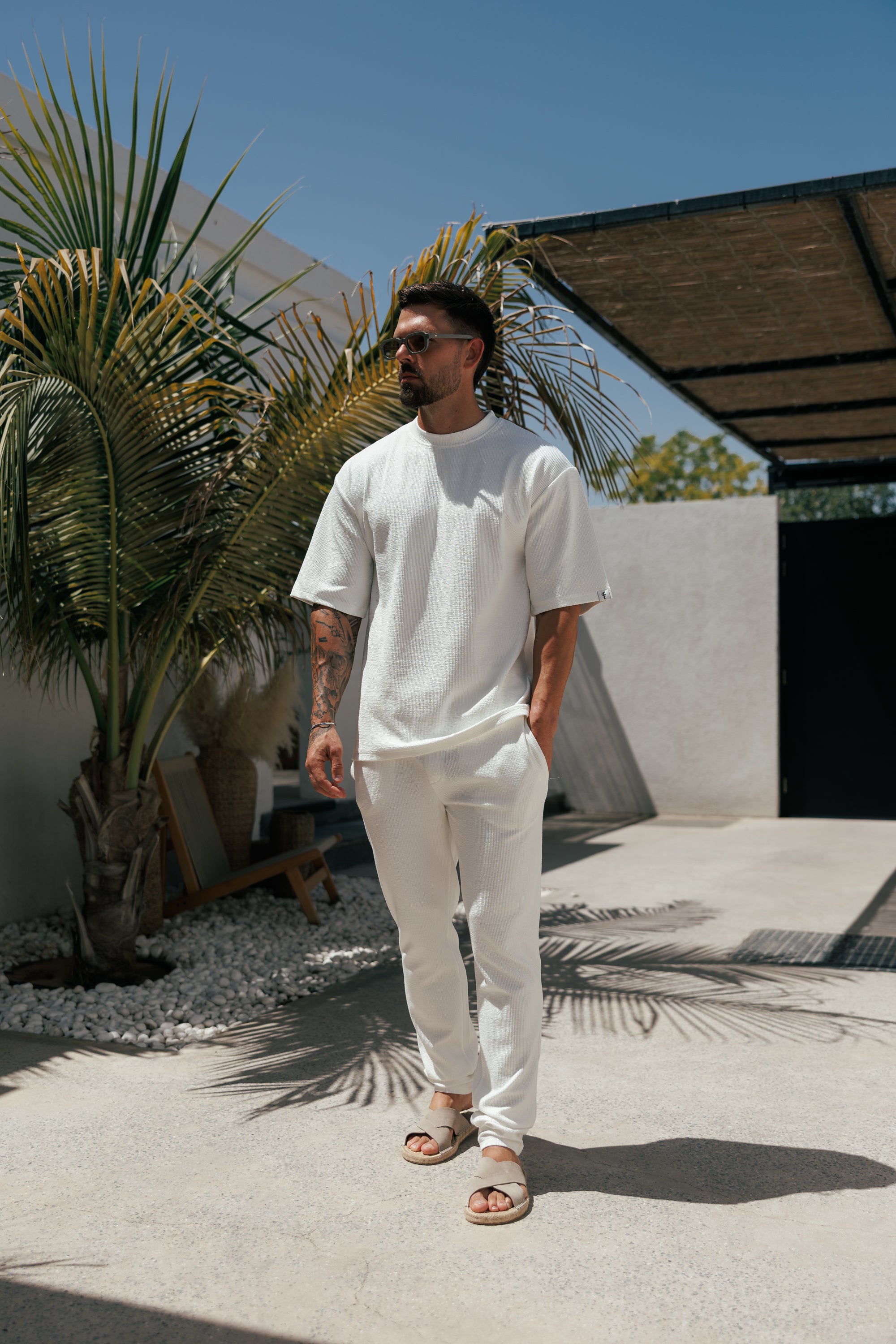 Jersey Cord weißes Oversized T-Shirt - FSR101 (VORBESTELLUNG 12. JUNI)