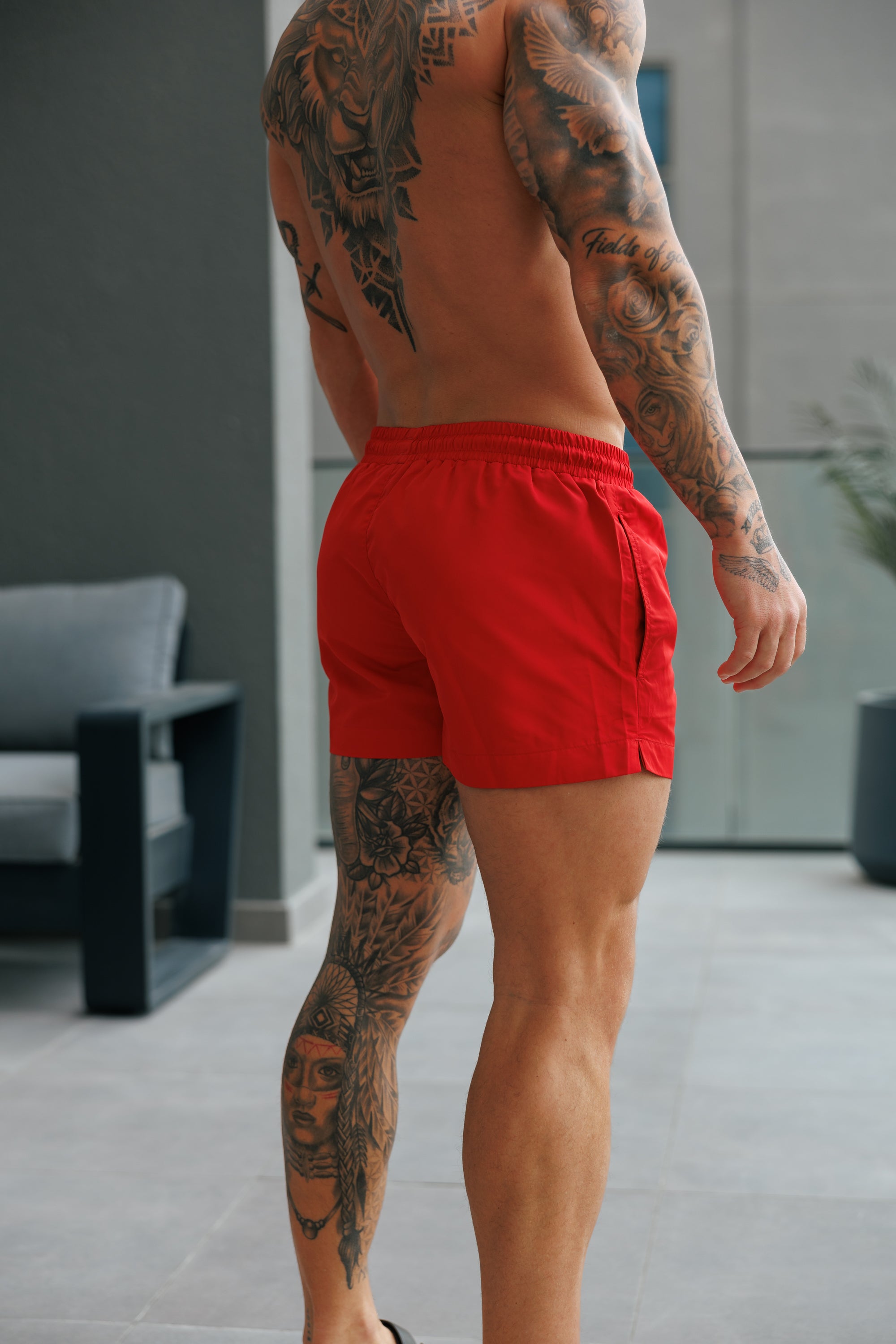Rote/silberne Badehose - FSH1319